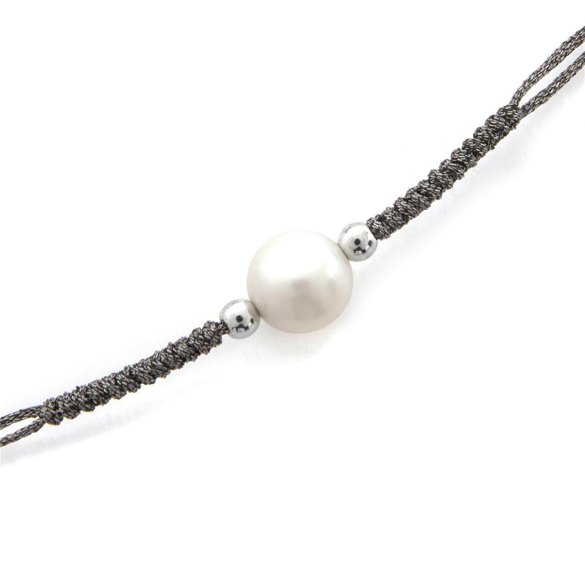 925 Sterling Silver and White Pearl Bracelet, 18k Yellow Gold Finish - Yarul