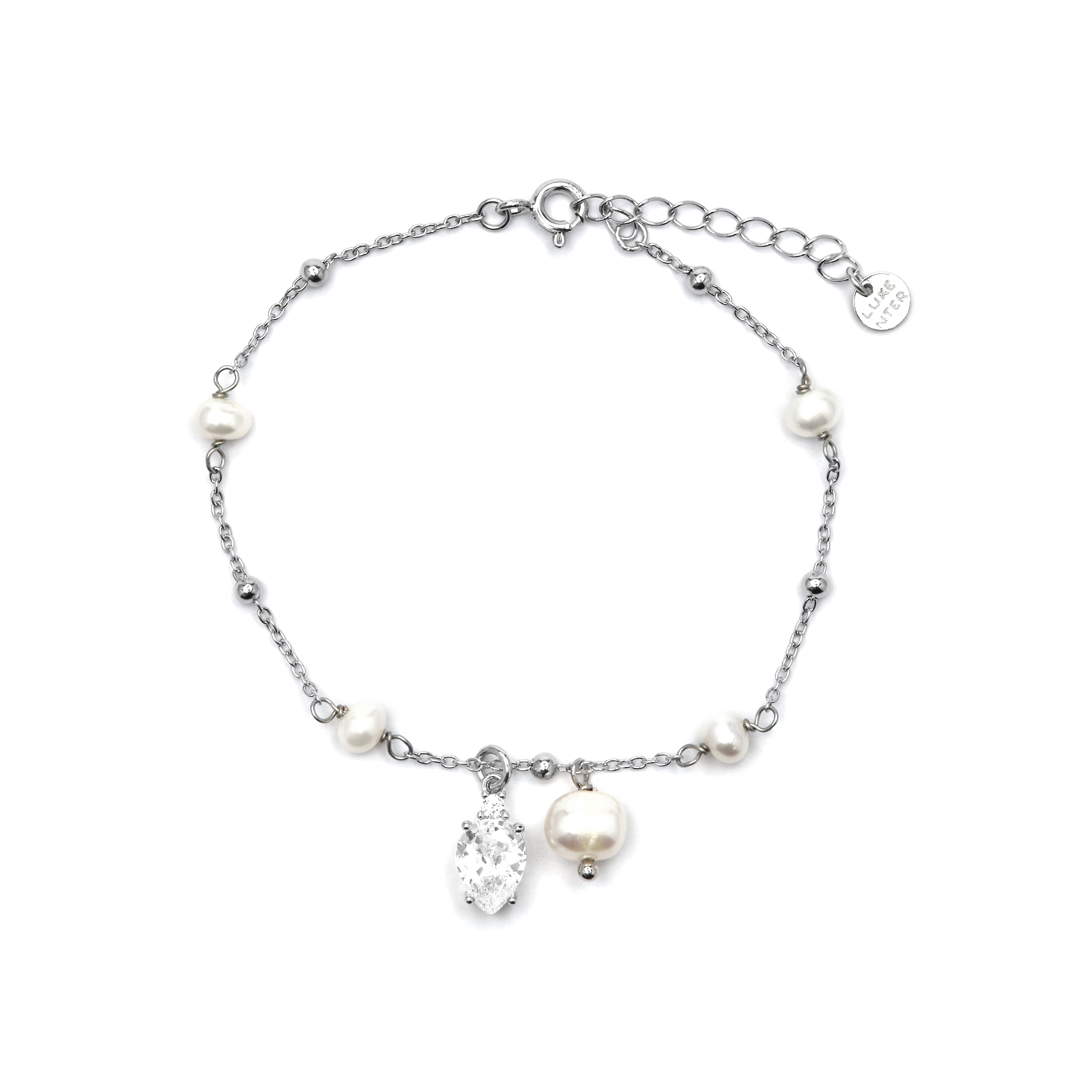 Pulsera de Plata de Ley 925 y Circonita Brillante acabado rodio - Lebao