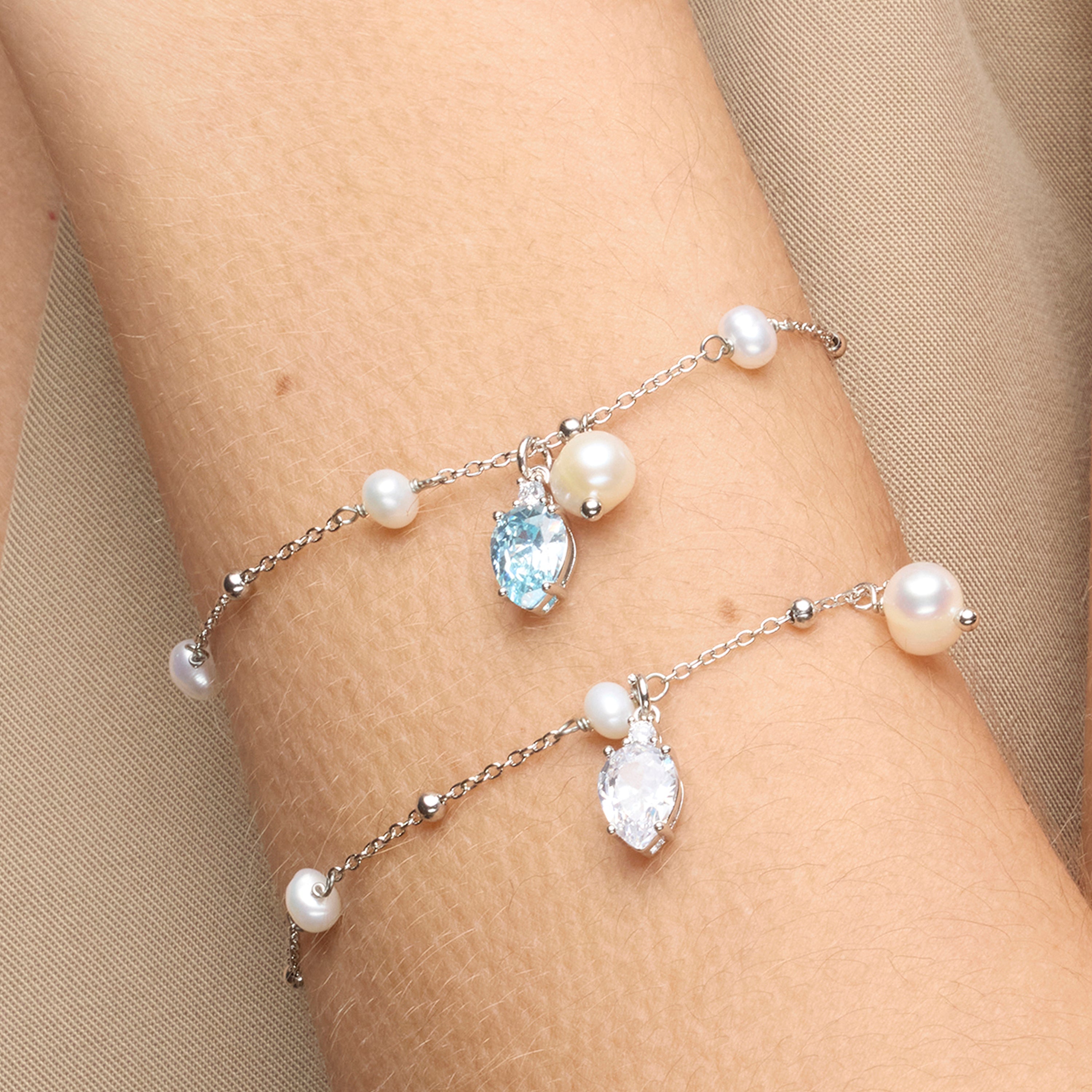Pulsera de Plata de Ley 925 y Circonita Brillante acabado rodio - Lebao