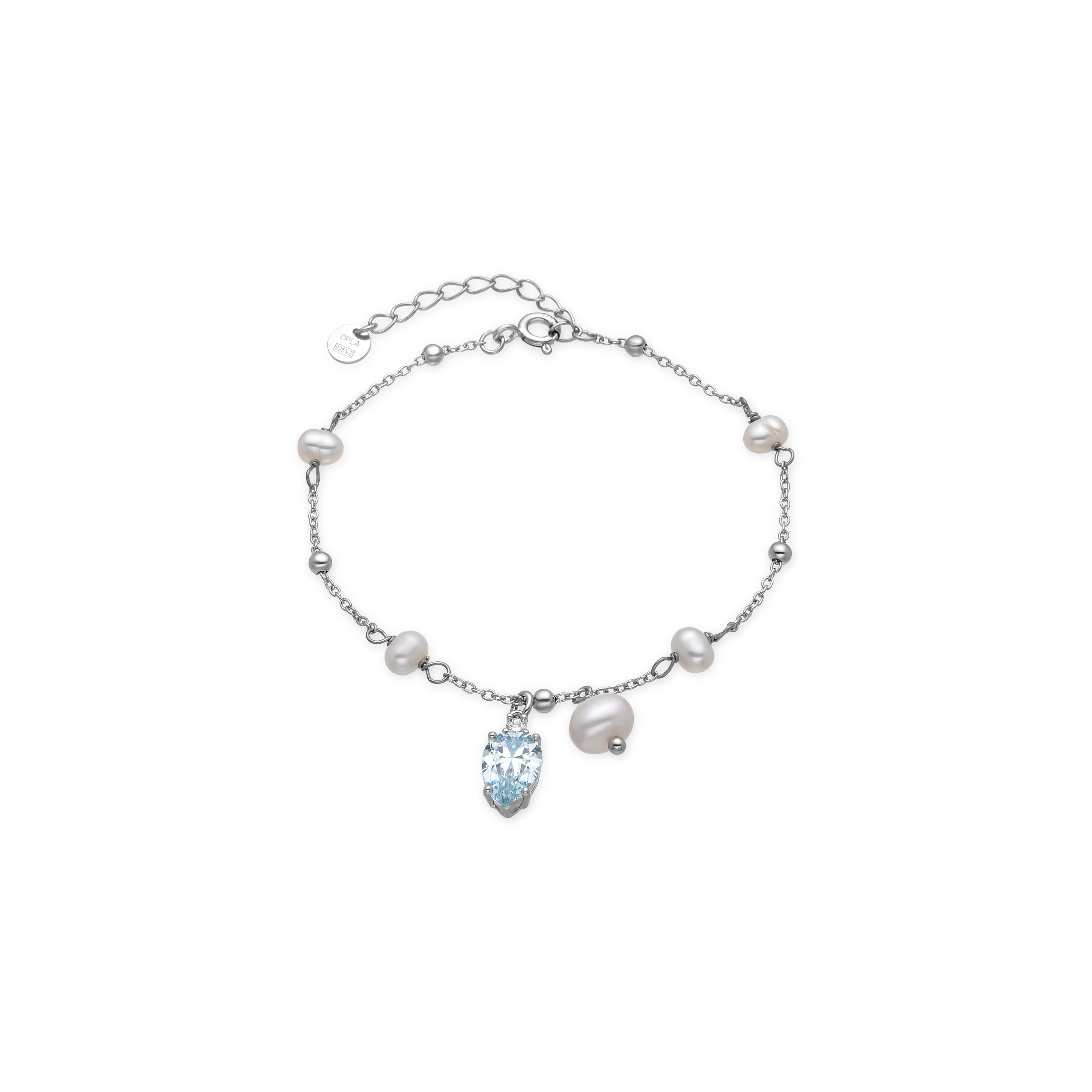Pulsera de Plata de Ley 925 y Circonita Brillante acabado rodio - Lebao