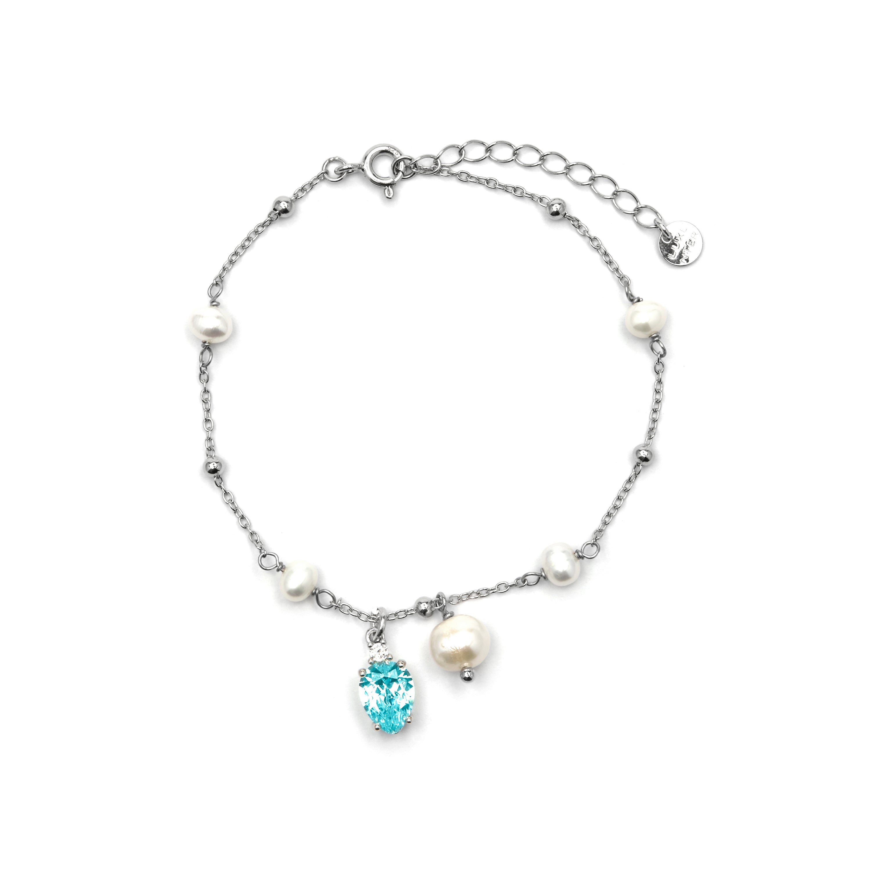 Pulsera de Plata de Ley 925 y Circonita Brillante acabado rodio - Lebao