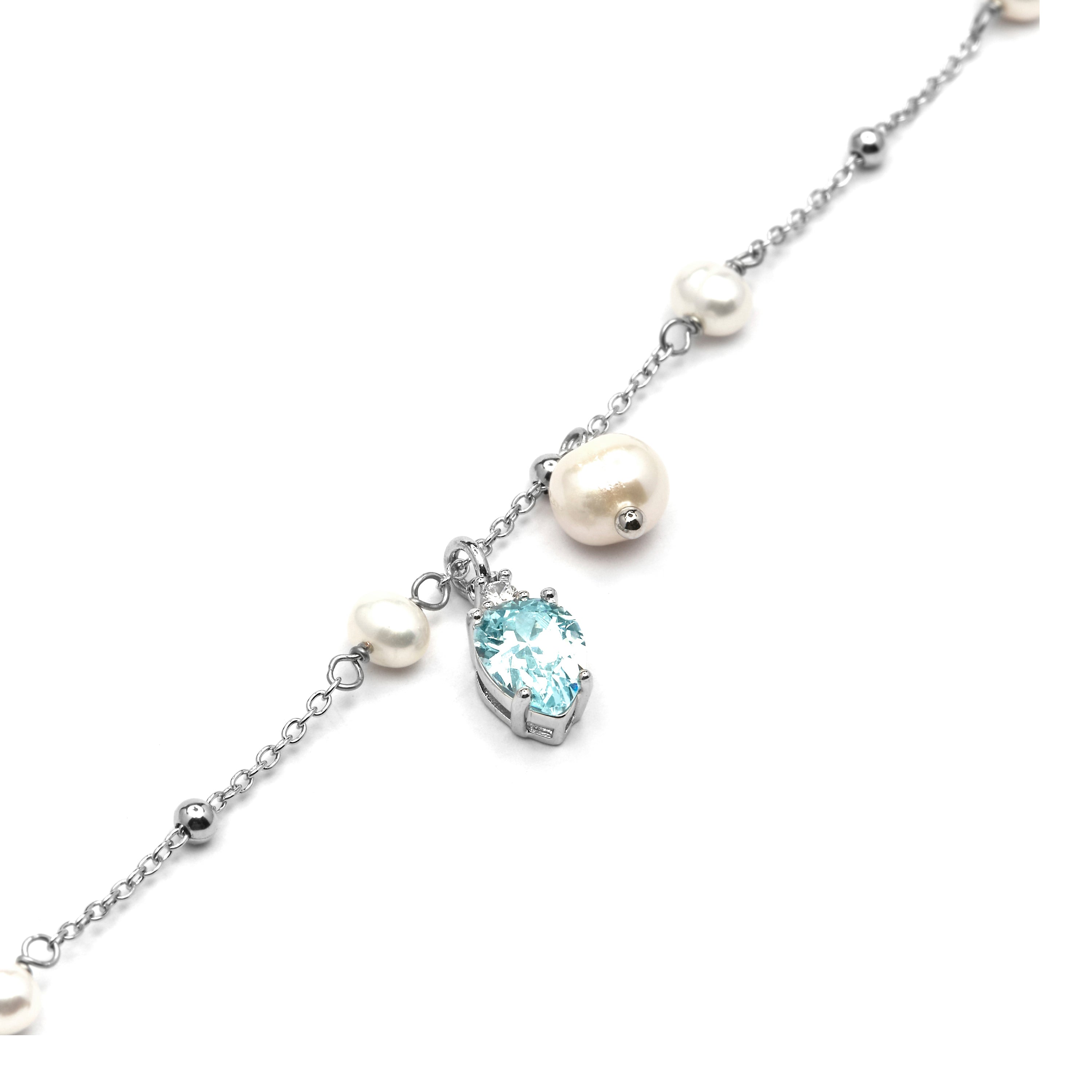 Pulsera de Plata de Ley 925 y Circonita Brillante acabado rodio - Lebao
