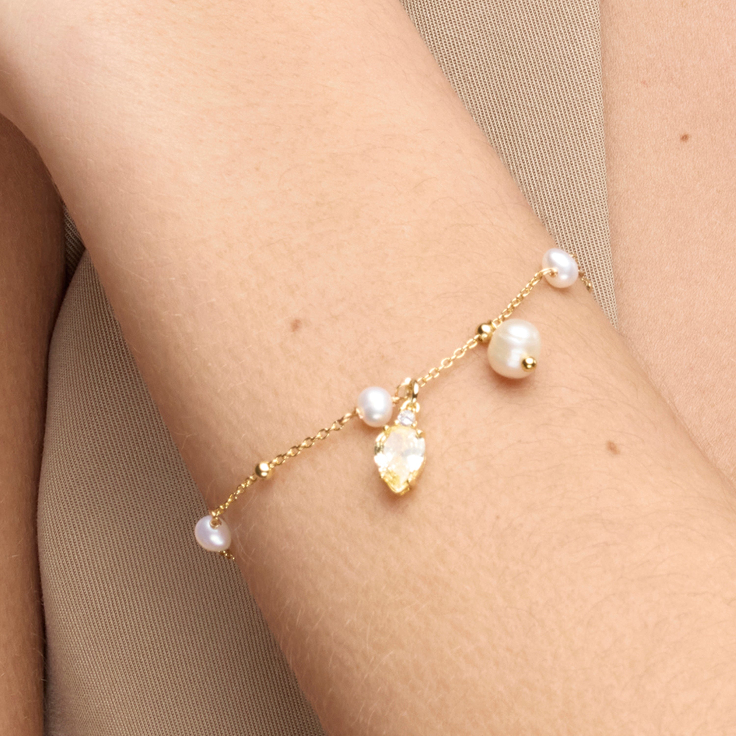 Pulsera de Plata de Ley 925 y Circonita Brillante acabado rodio - Lebao