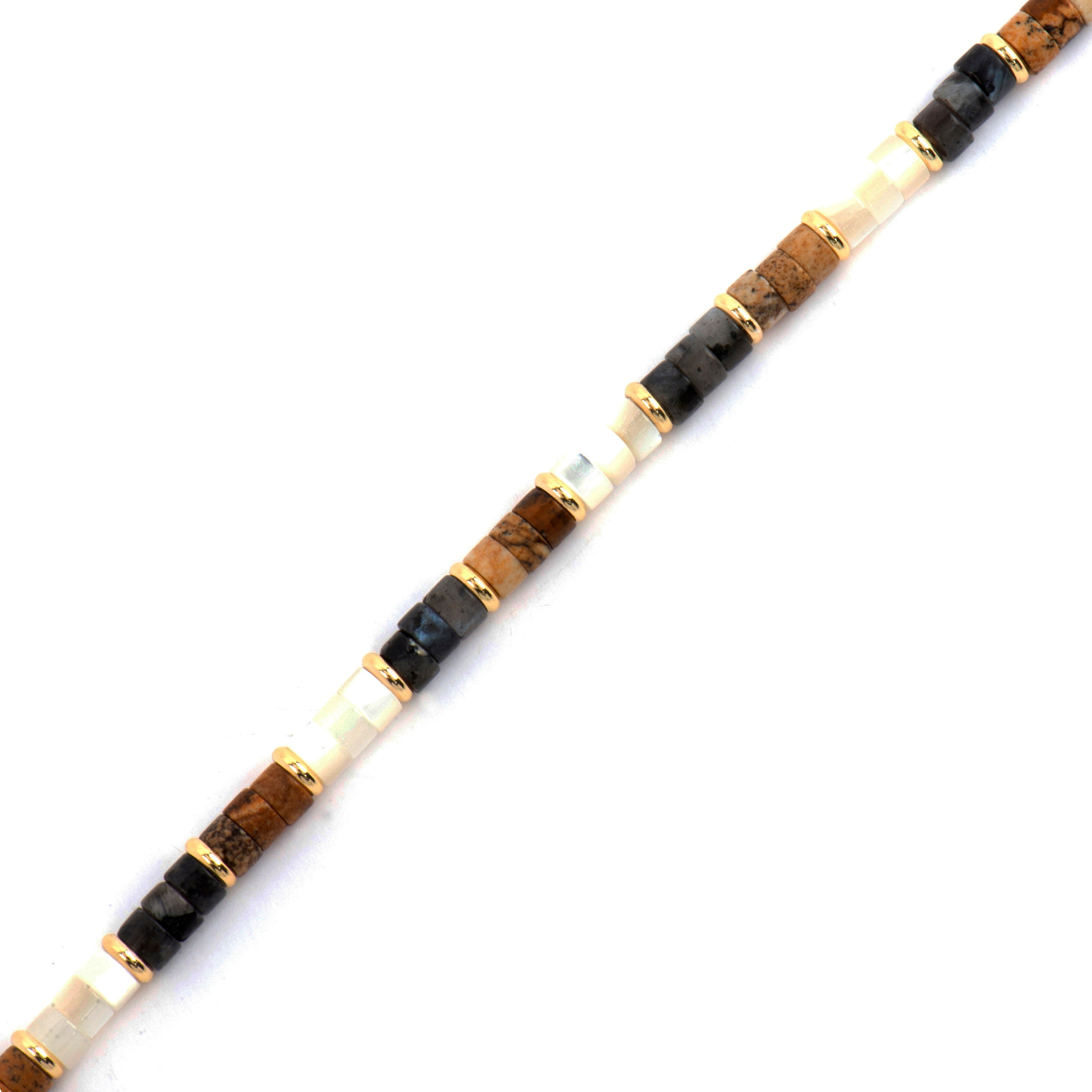 Pulseira de Prata de Lei 925 e Olho de Tigre acabamento ouro amarelo 18k - Gelmi