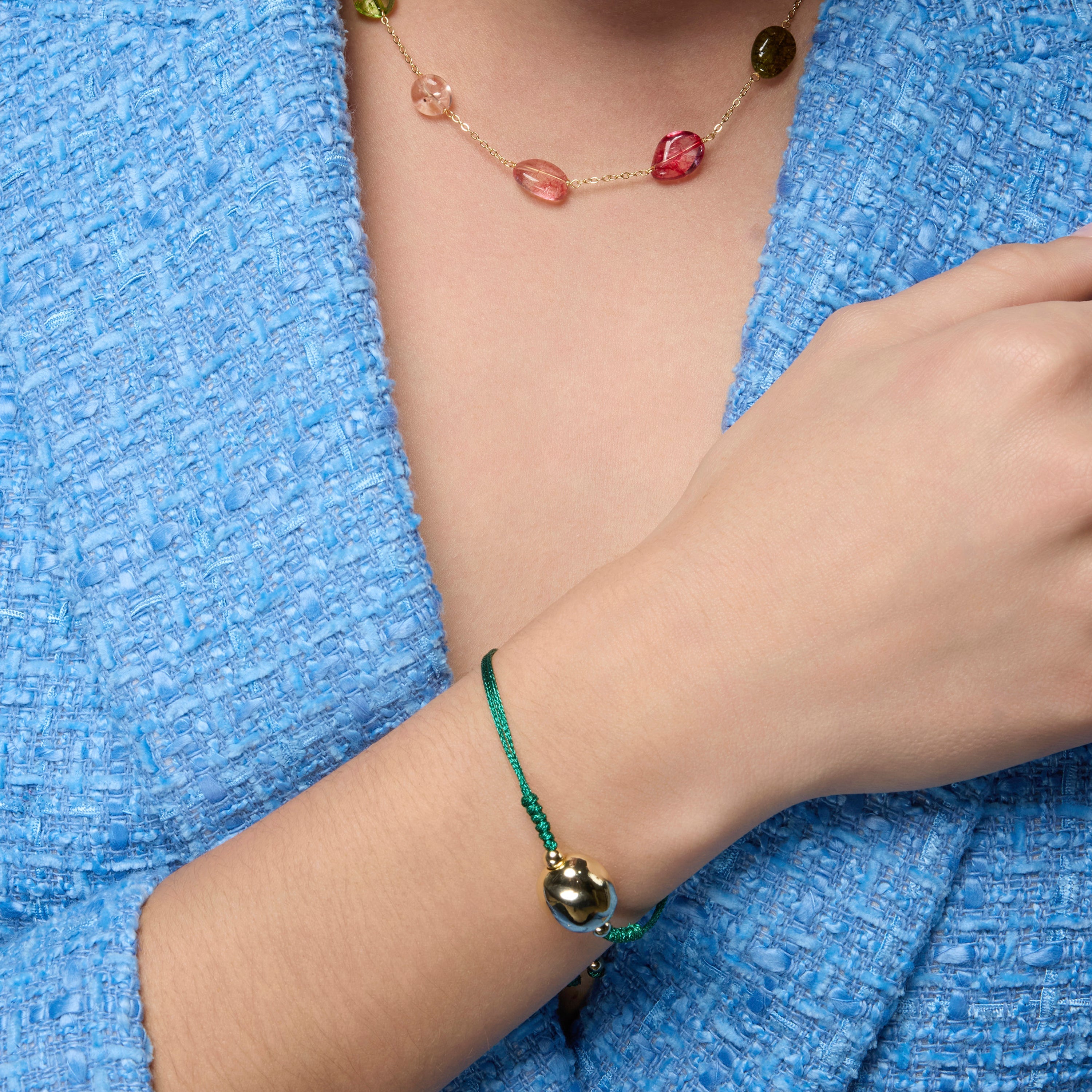 925 Sterling Silver Bracelet with 18k Yellow Gold Finish - Saina