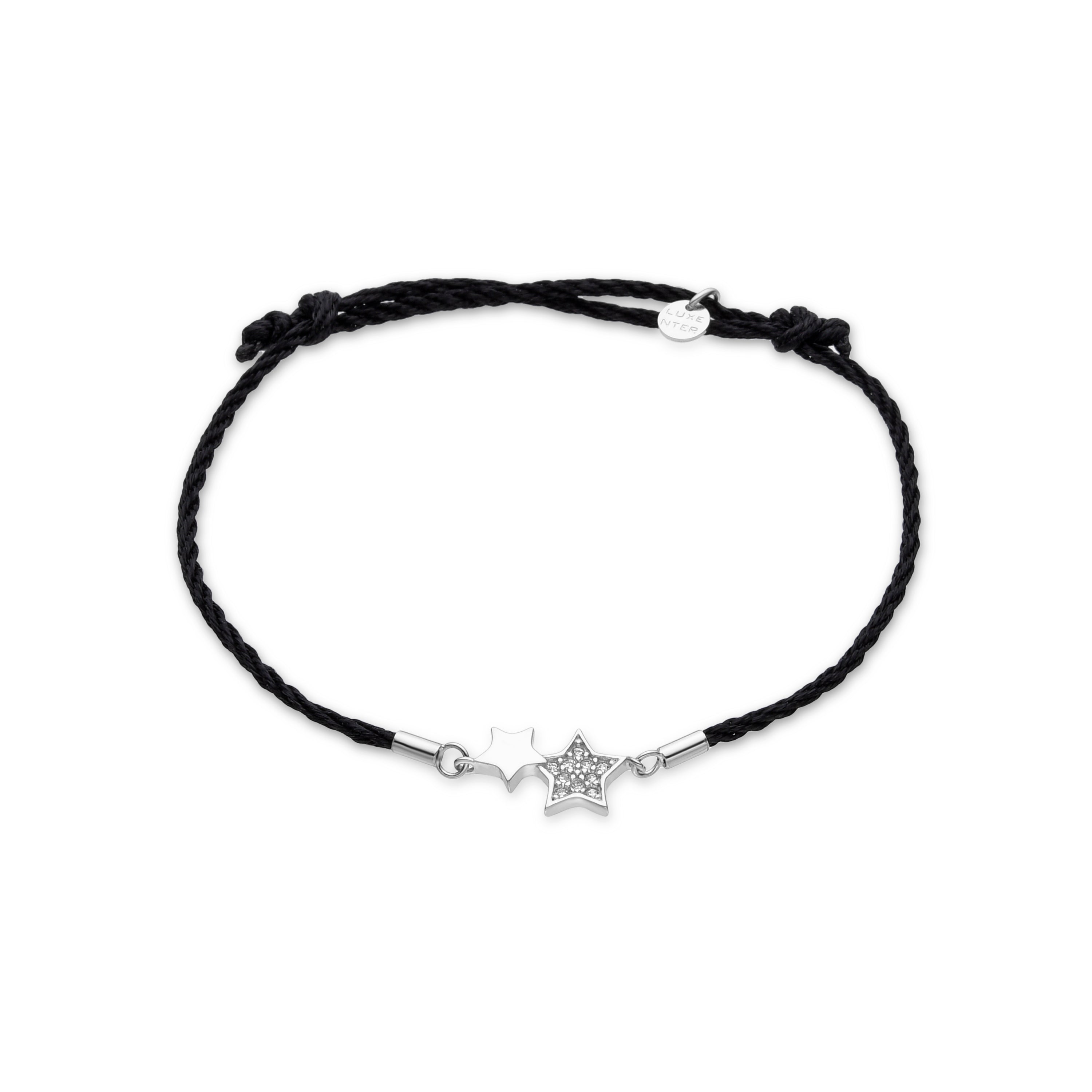 925 Sterling Silver and Brilliant Zirconia Bracelet with Rhodium Finish - Hudap