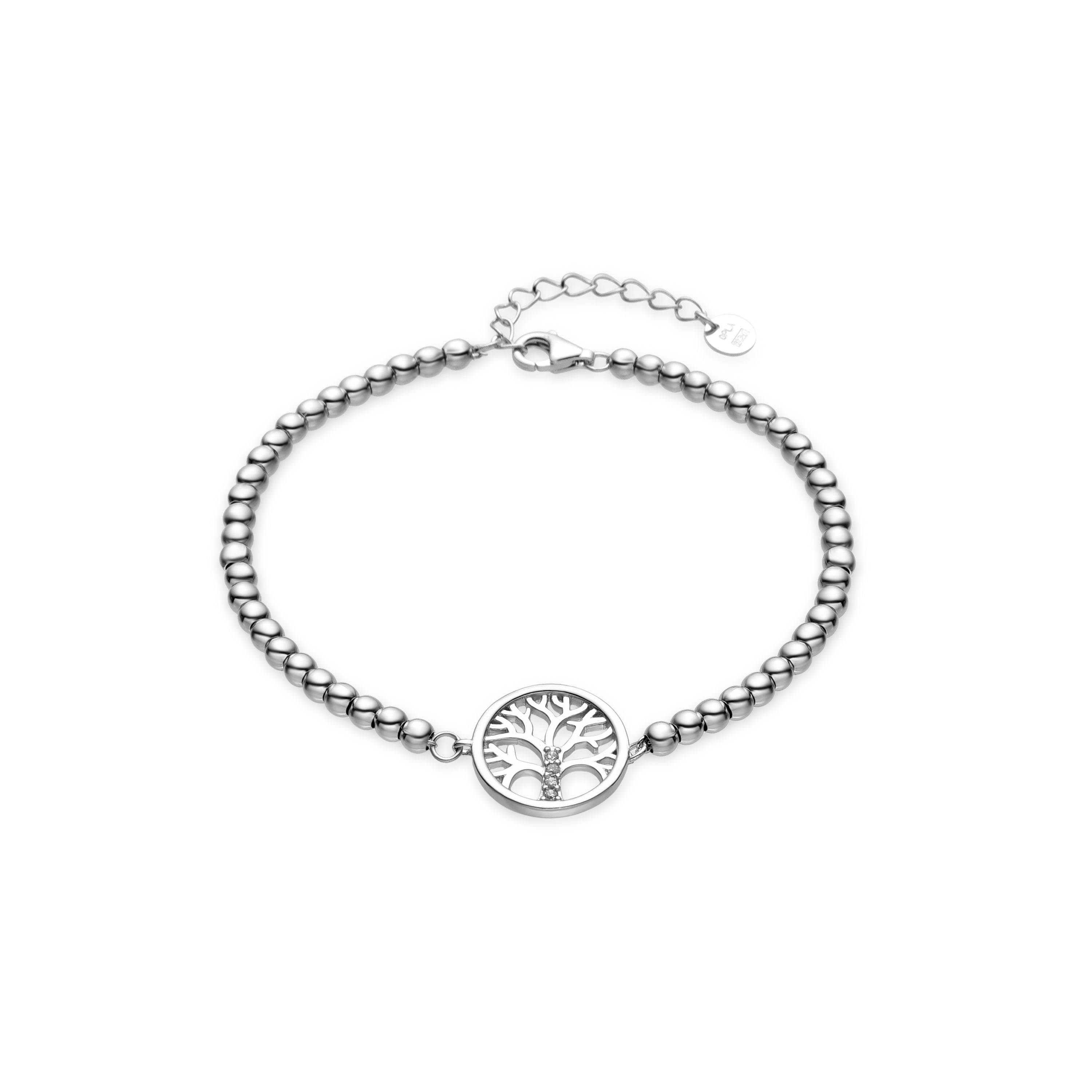925 Sterling Silver and Brilliant Zirconia Bracelet with Rhodium Finish - Zaygen
