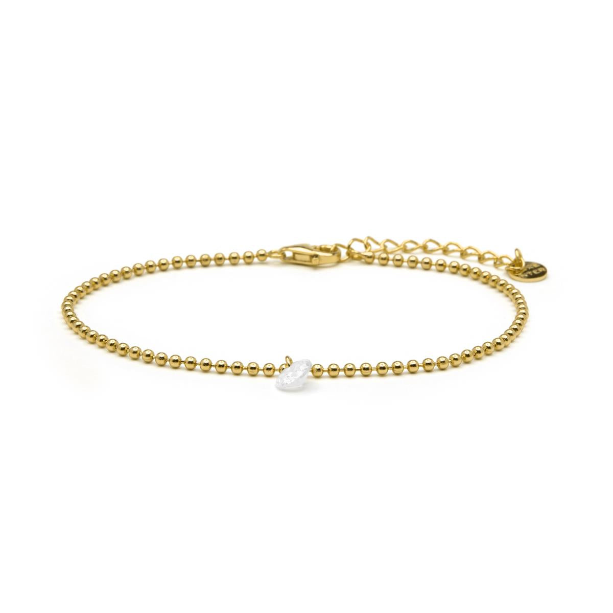 925 Sterling Silver and Brilliant Zirconia Bracelet with an 18k Yellow Gold Finish - Webau