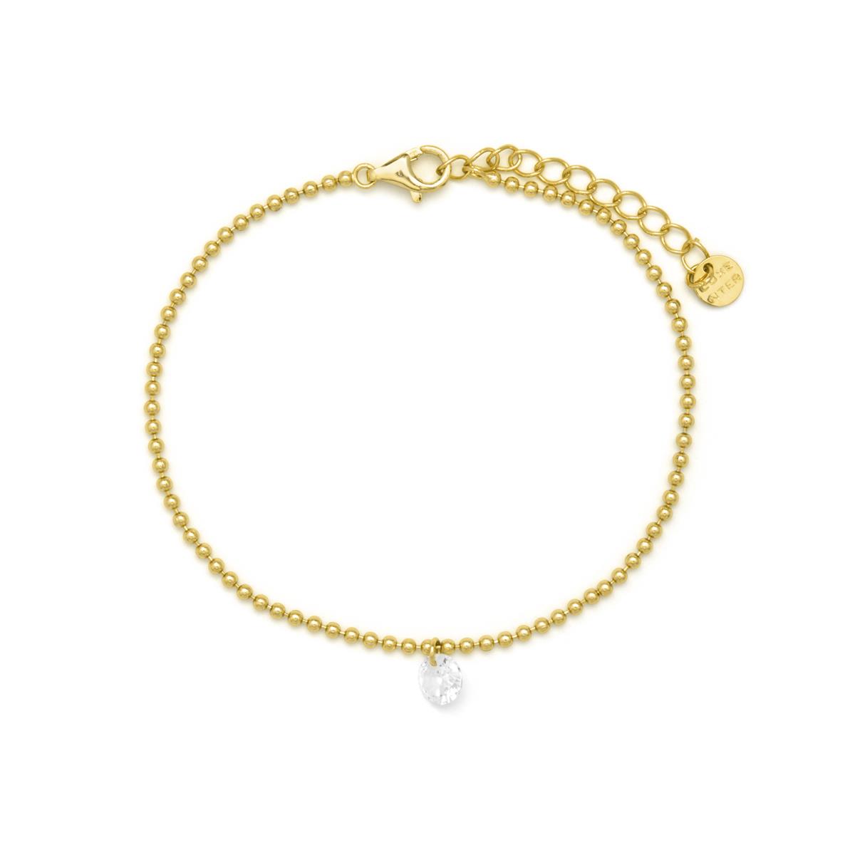 925 Sterling Silver and Brilliant Zirconia Bracelet with an 18k Yellow Gold Finish - Webau