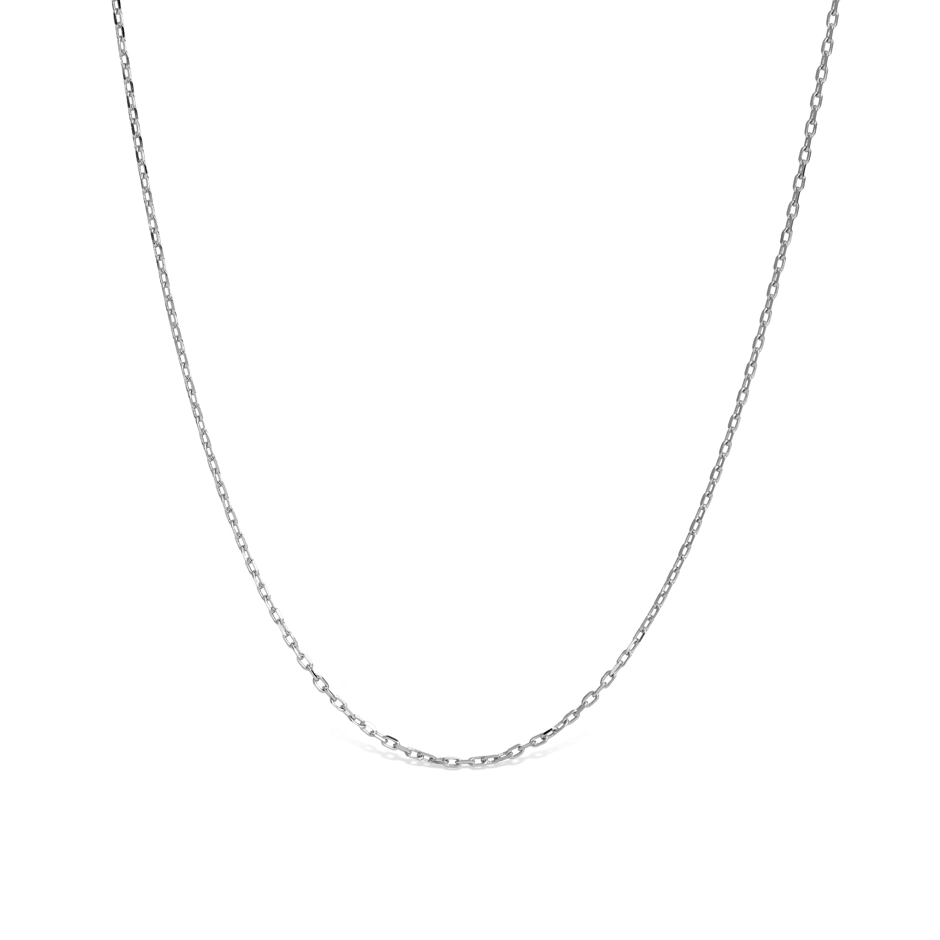 40cm Rhodium-Plated Sterling Silver Chain - Luxenter