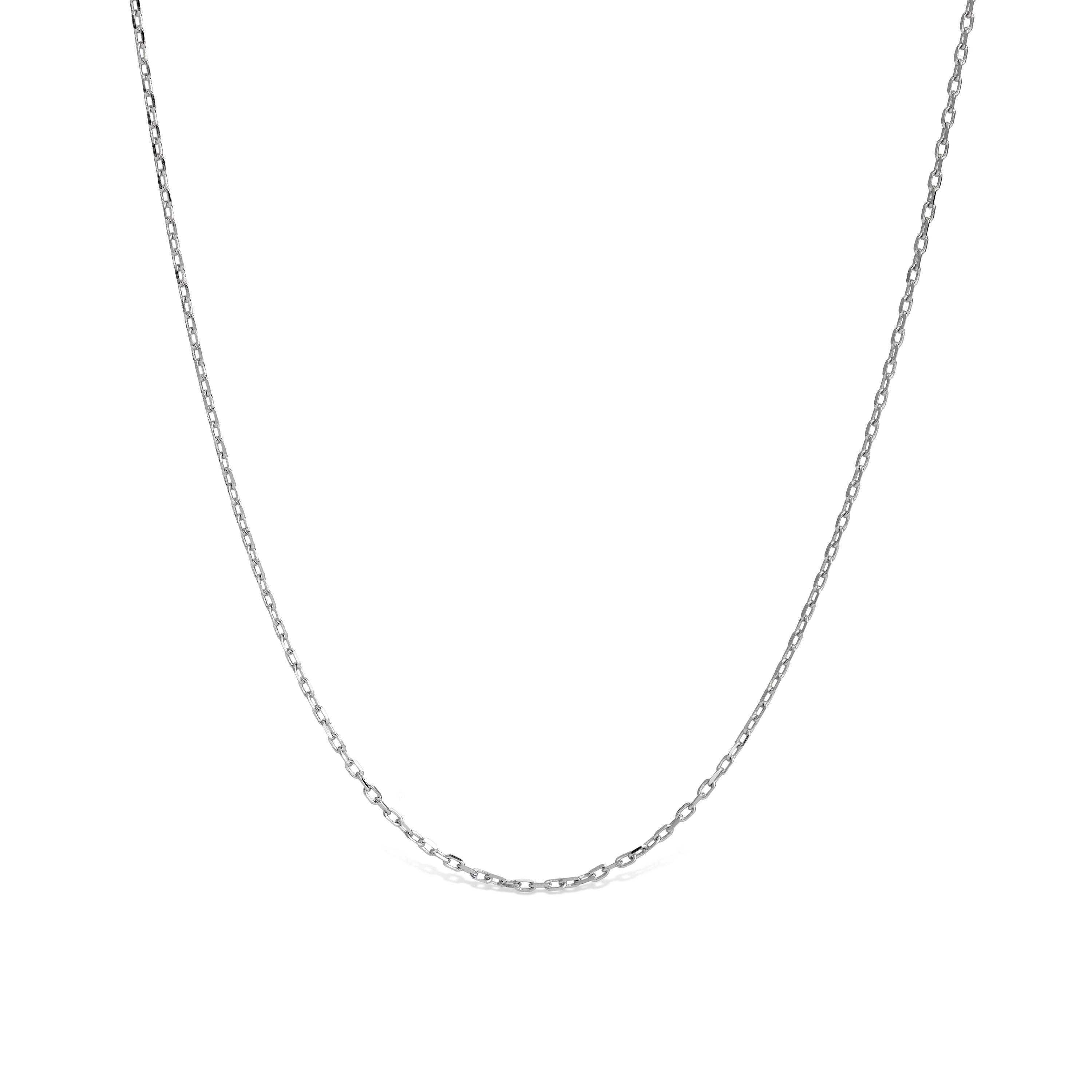 40cm Rhodium-Plated Sterling Silver Chain - Luxenter