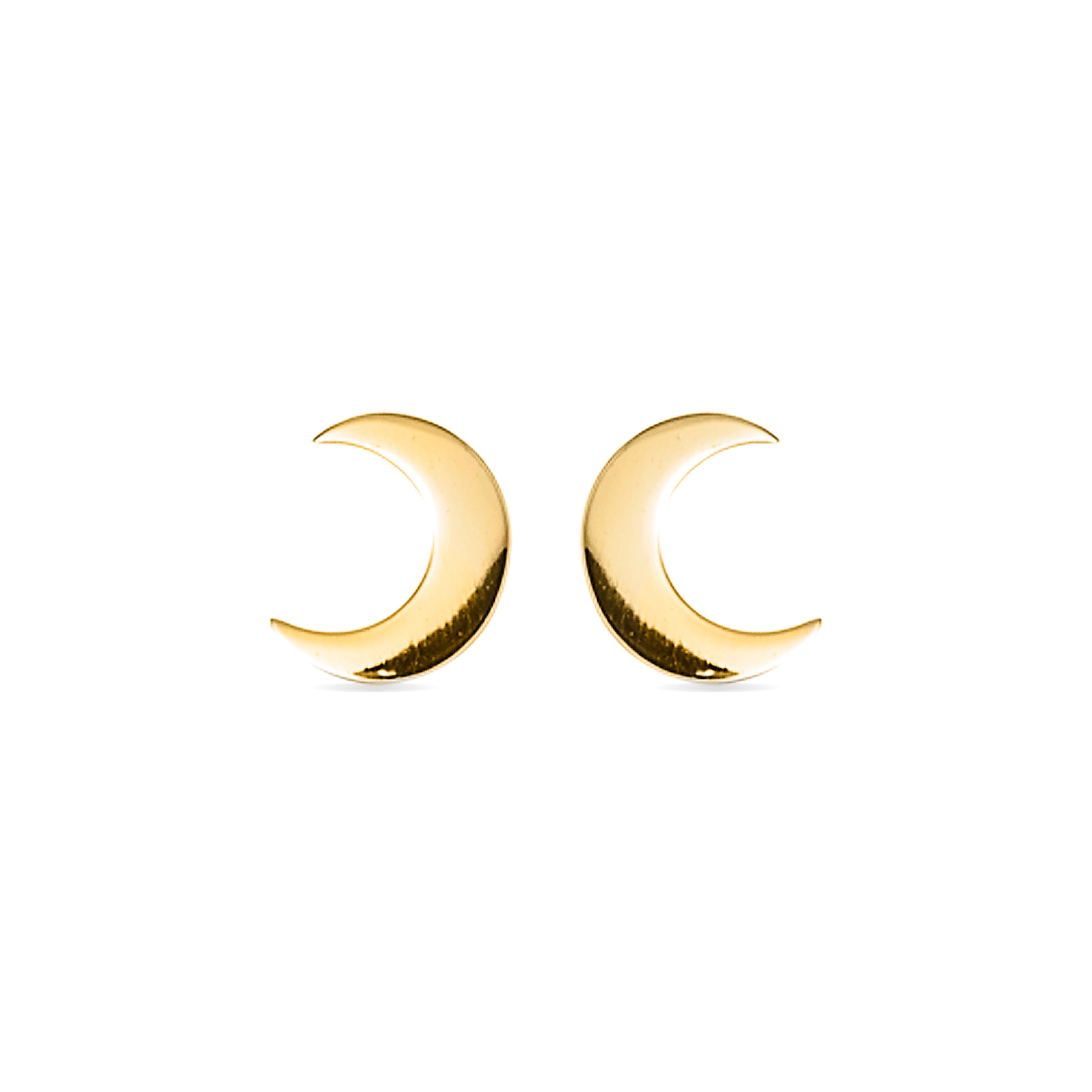 925 Sterling Silver Earrings with 18K Yellow Gold Finish - Crescent