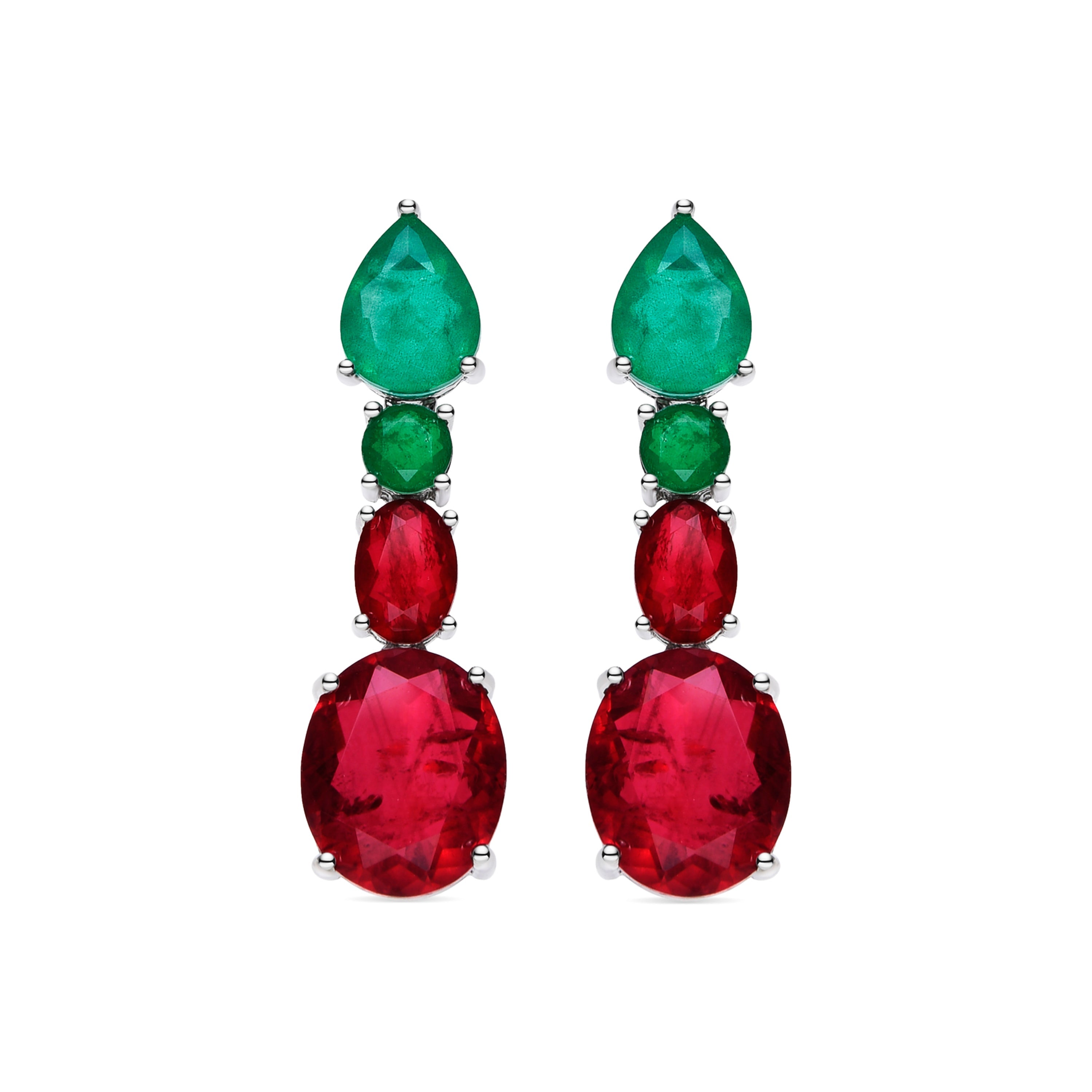 925 Sterling Silver and Cherry Hydrothermal Quartz Earrings with Rhodium Finish - Shavas