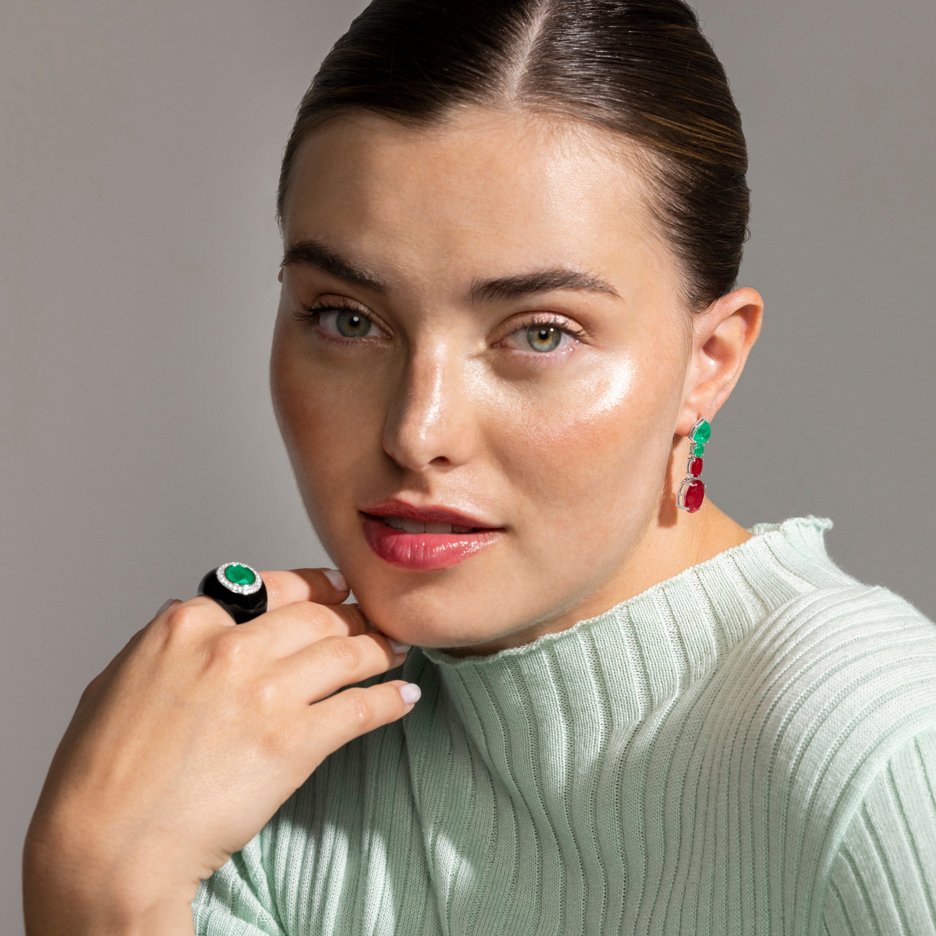 925 Sterling Silver and Cherry Hydrothermal Quartz Earrings with Rhodium Finish - Shavas