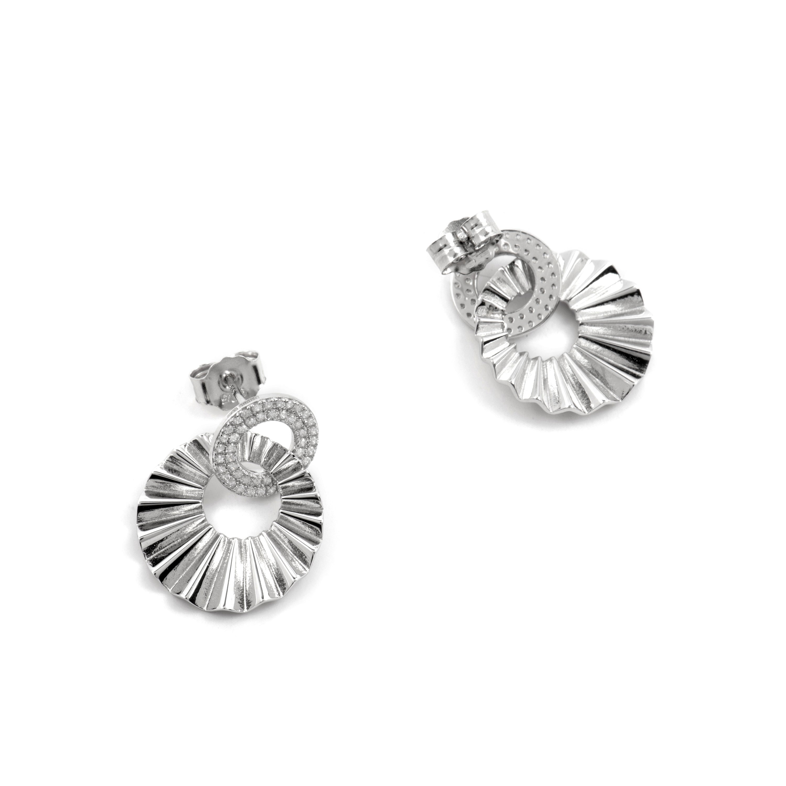 Pendientes de Plata de Ley 925 y Circonita Brillante acabado rodio - Hafa