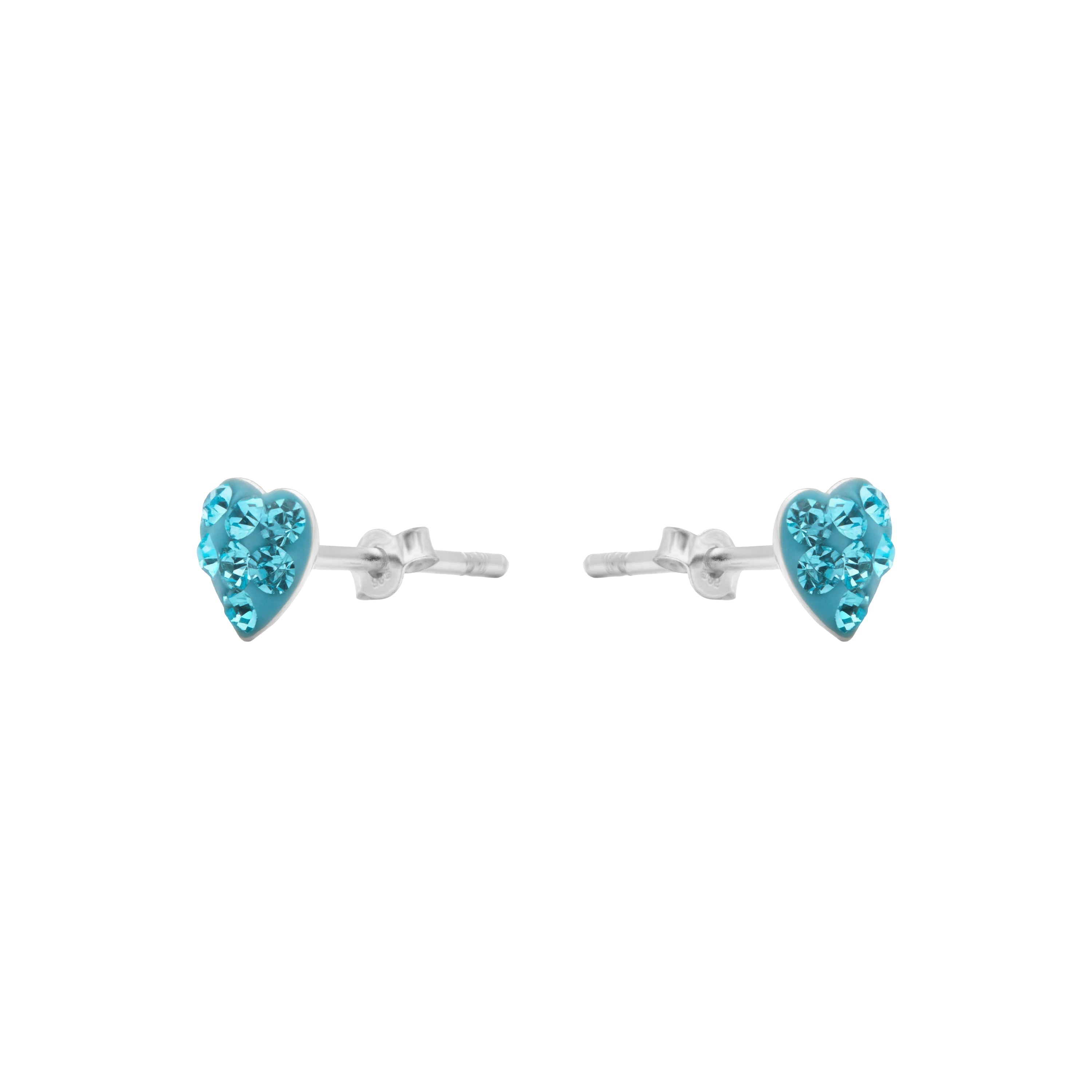 Pendientes de Plata de Ley 925 y Circonita Aguamarina acabado en rodio - Ukzel