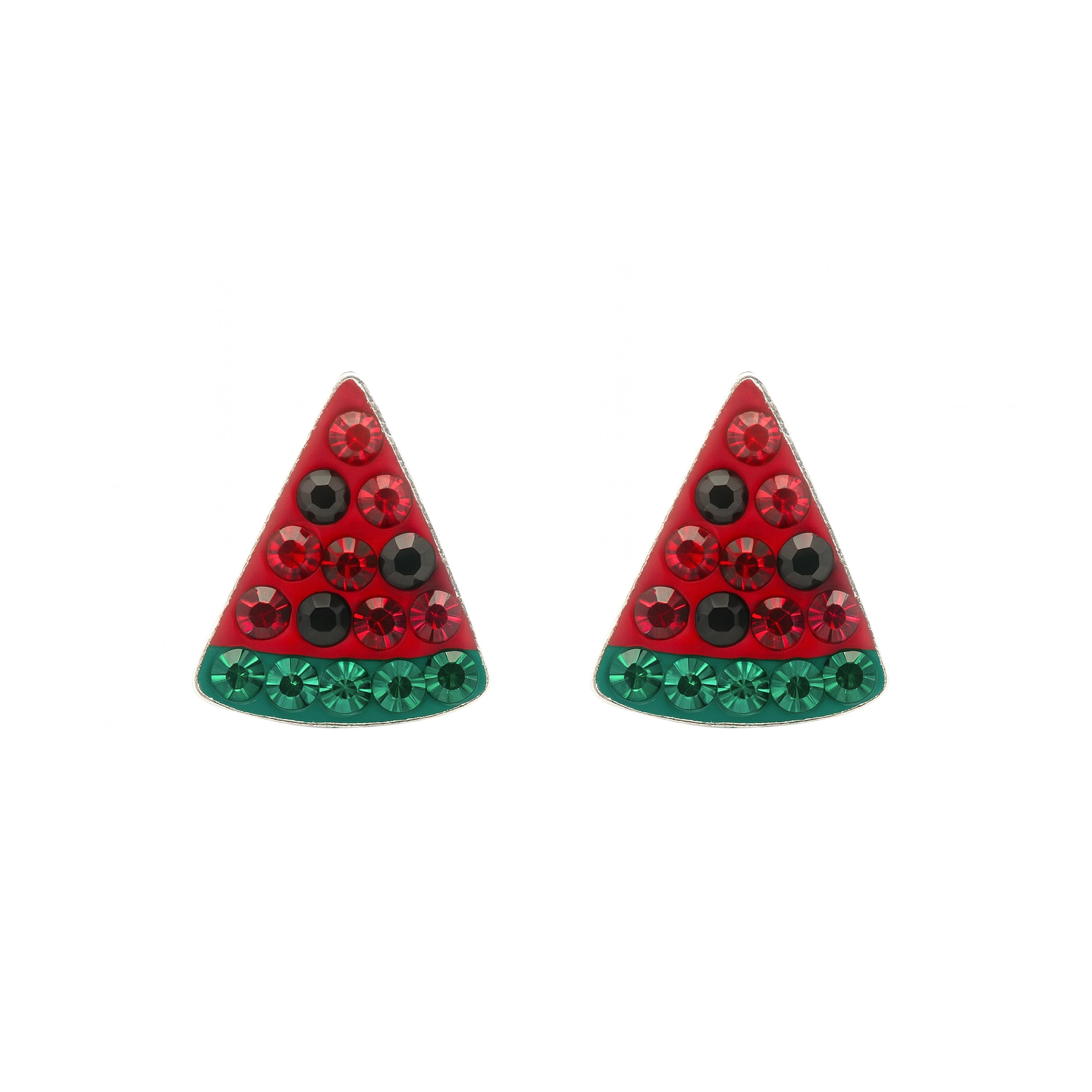 925 Sterling Silver Multicolor Cubic Zirconia Rhodium Plated Earrings - Riadel