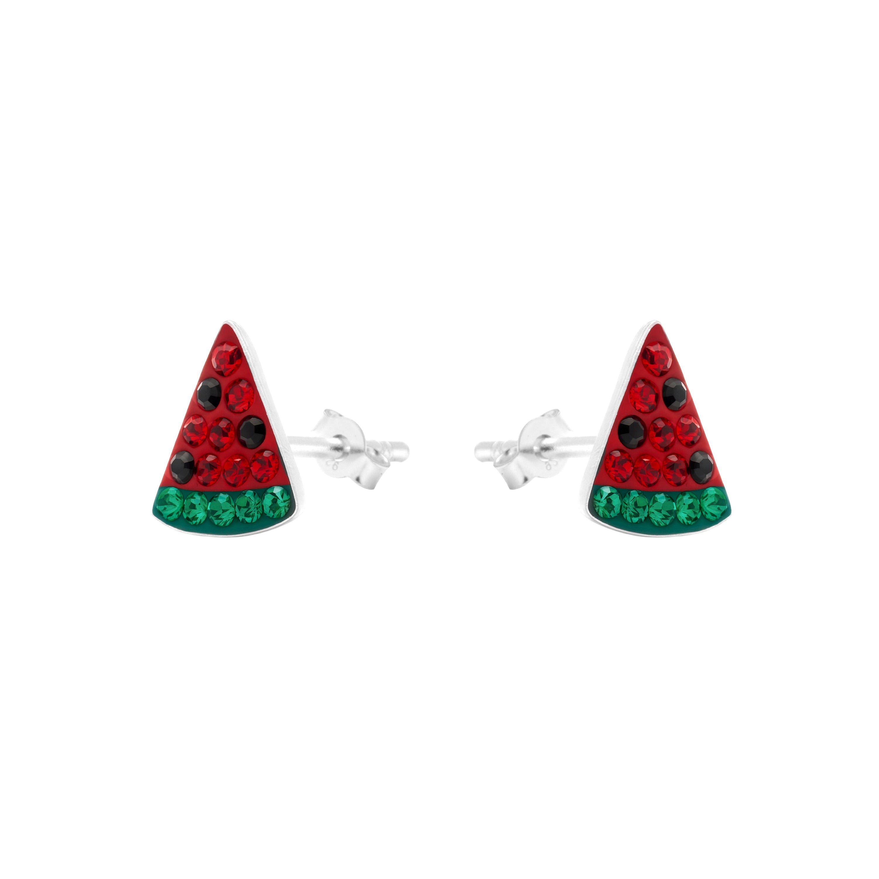 925 Sterling Silver Multicolor Cubic Zirconia Rhodium Plated Earrings - Riadel