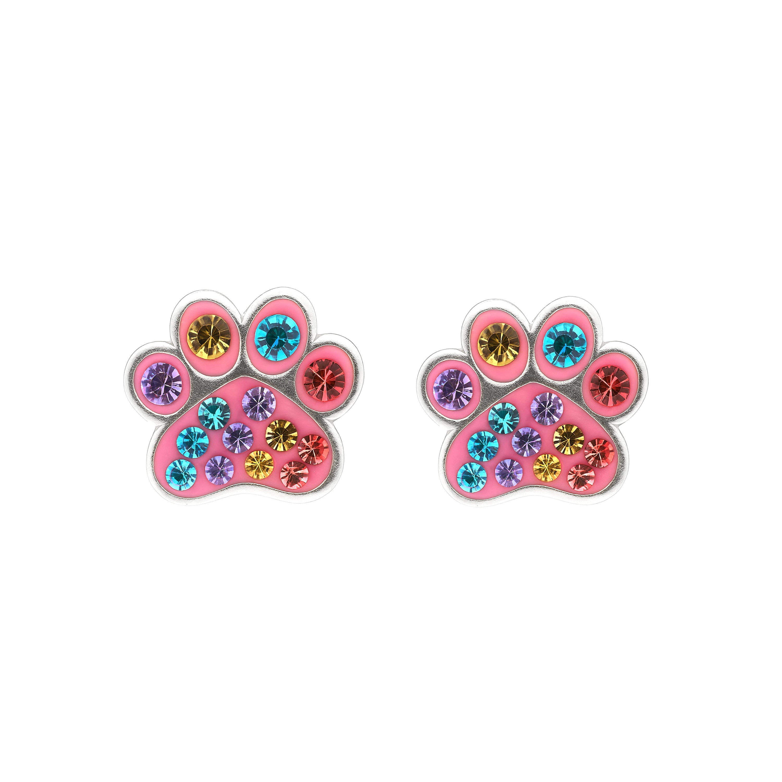 925 Sterling Silver Multicolor Zirconia Rhodium Plated Earrings - Lihai