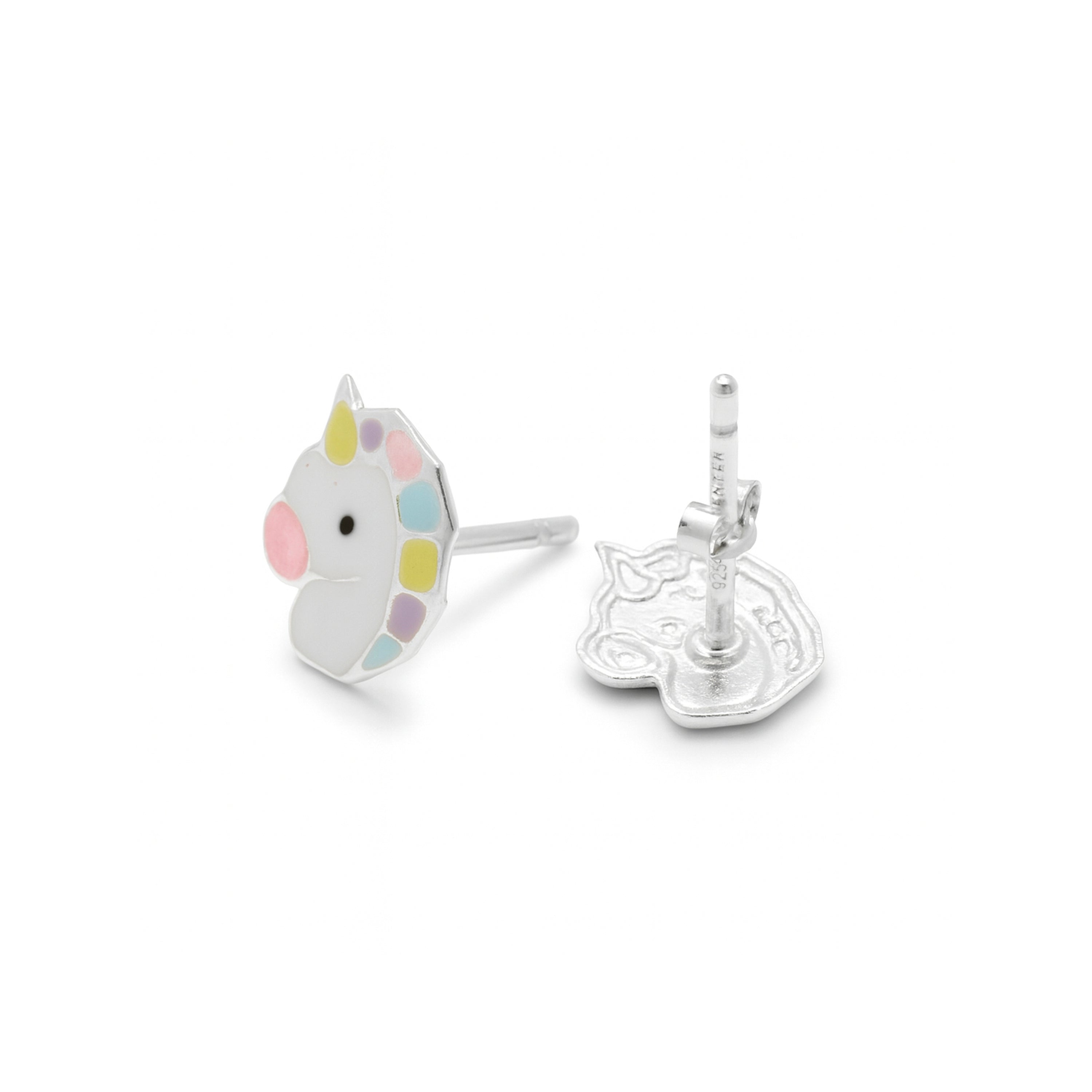 925 Sterling Silver Multicolor Enamel Rhodium-Plated Earrings - Kotez