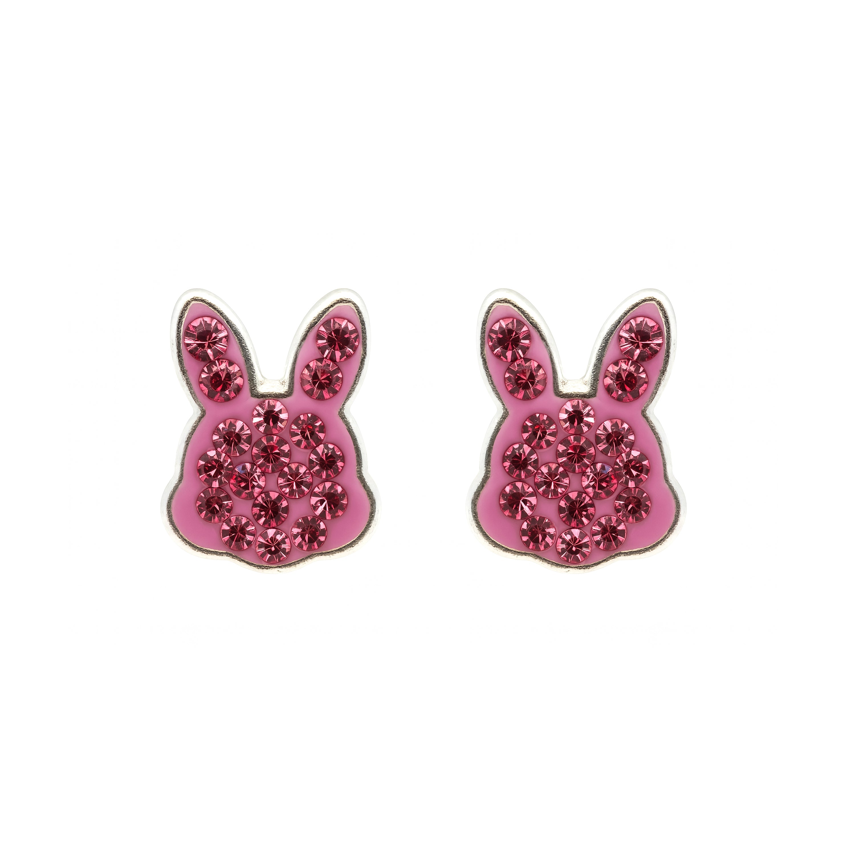925 Sterling Silver and Pink Zirconia Rhodium Plated Earrings - Rasim