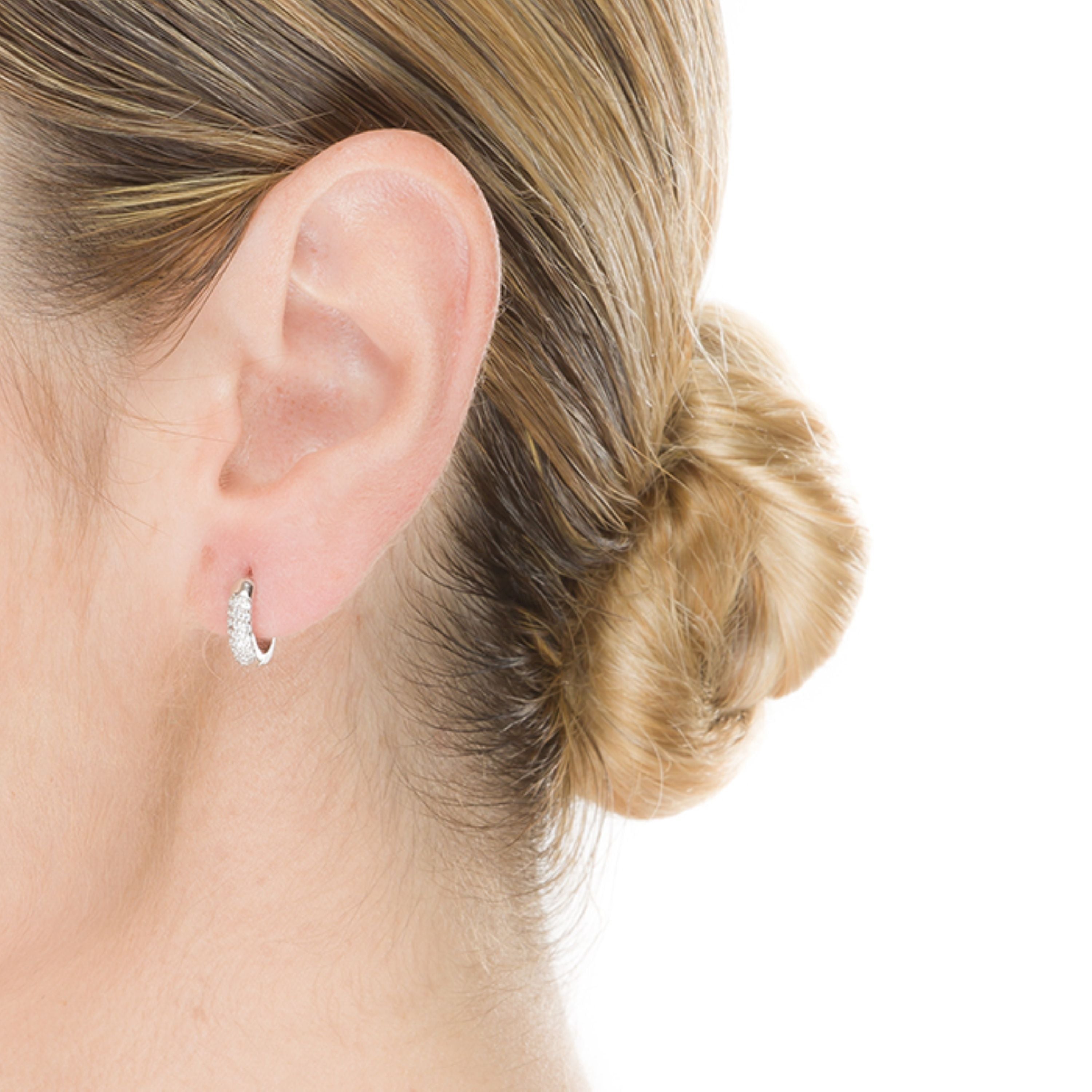 Pendientes de Plata de Ley 925 con Circonita Brillante acabados en rodio - Essential