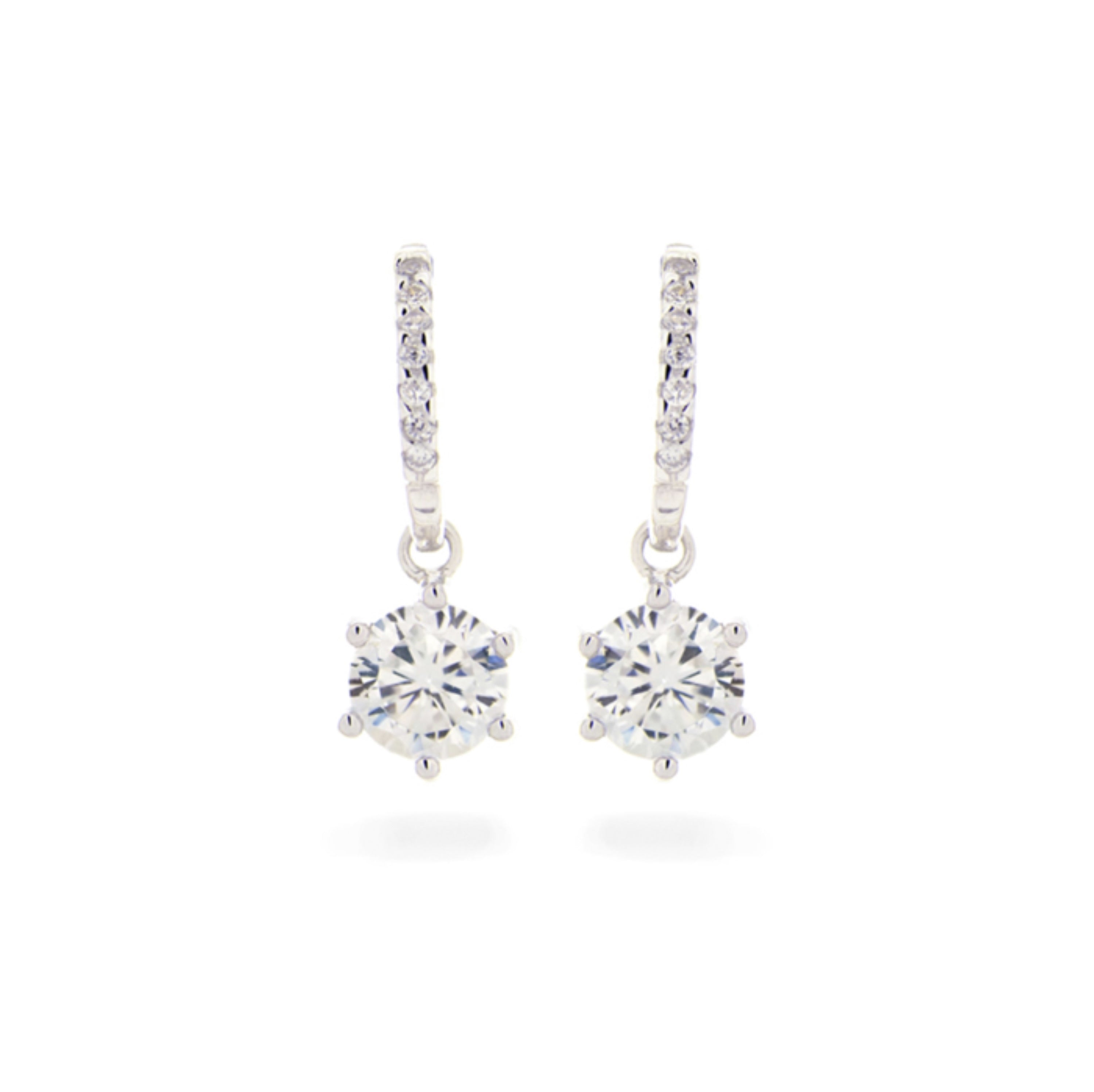 Pendientes de Plata de Ley 925 con Circonita Brillante acabados en rodio - Essential