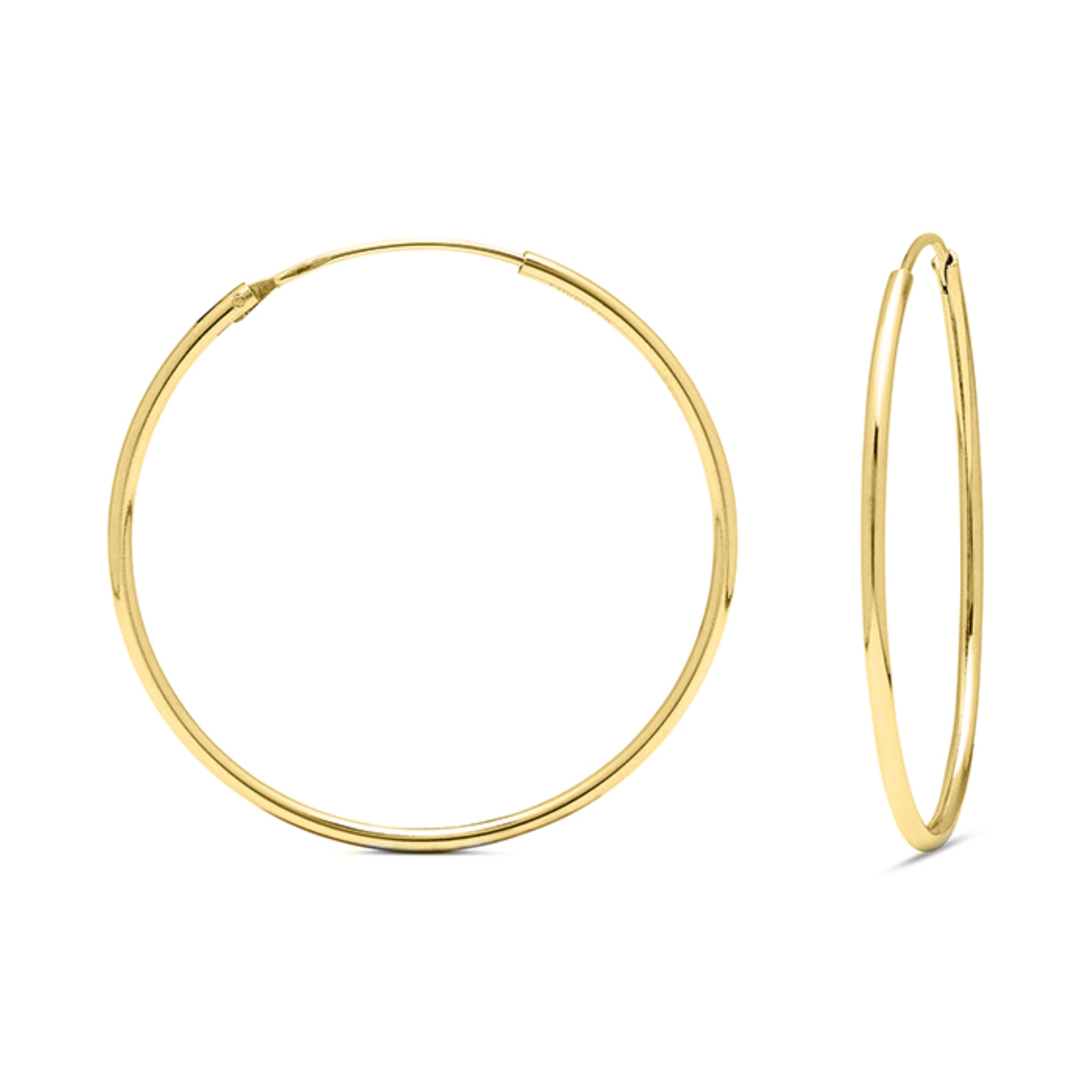 Pendientes de 35mm de Plata de Ley 925 acabados en oro amarillo de 18K - Essential