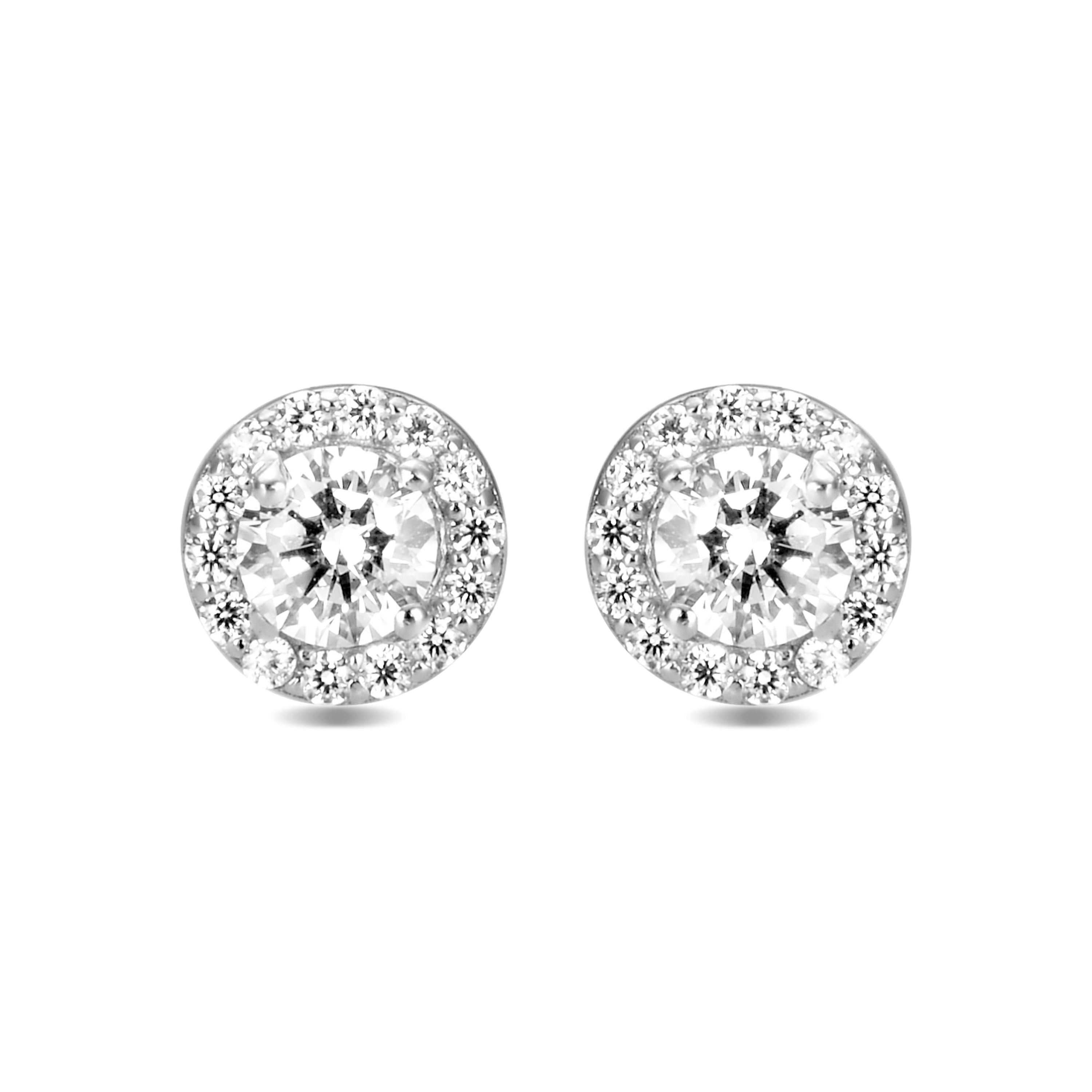925 Sterling Silver Earrings with Rhodium-Plated Brilliant Zirconia - Essential