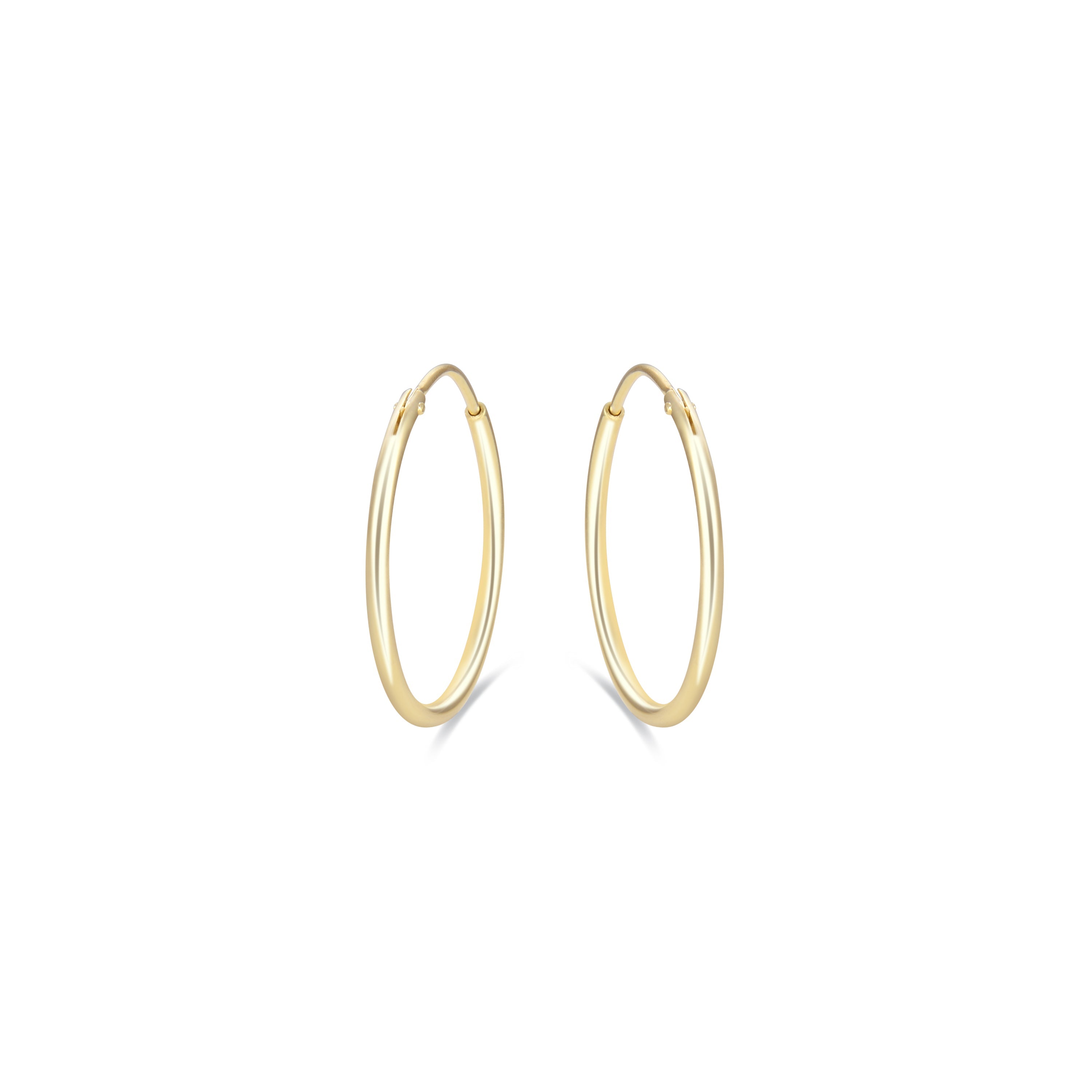 925 Sterling Silver 20mm Earrings with 18K Yellow Gold Finish - Essential