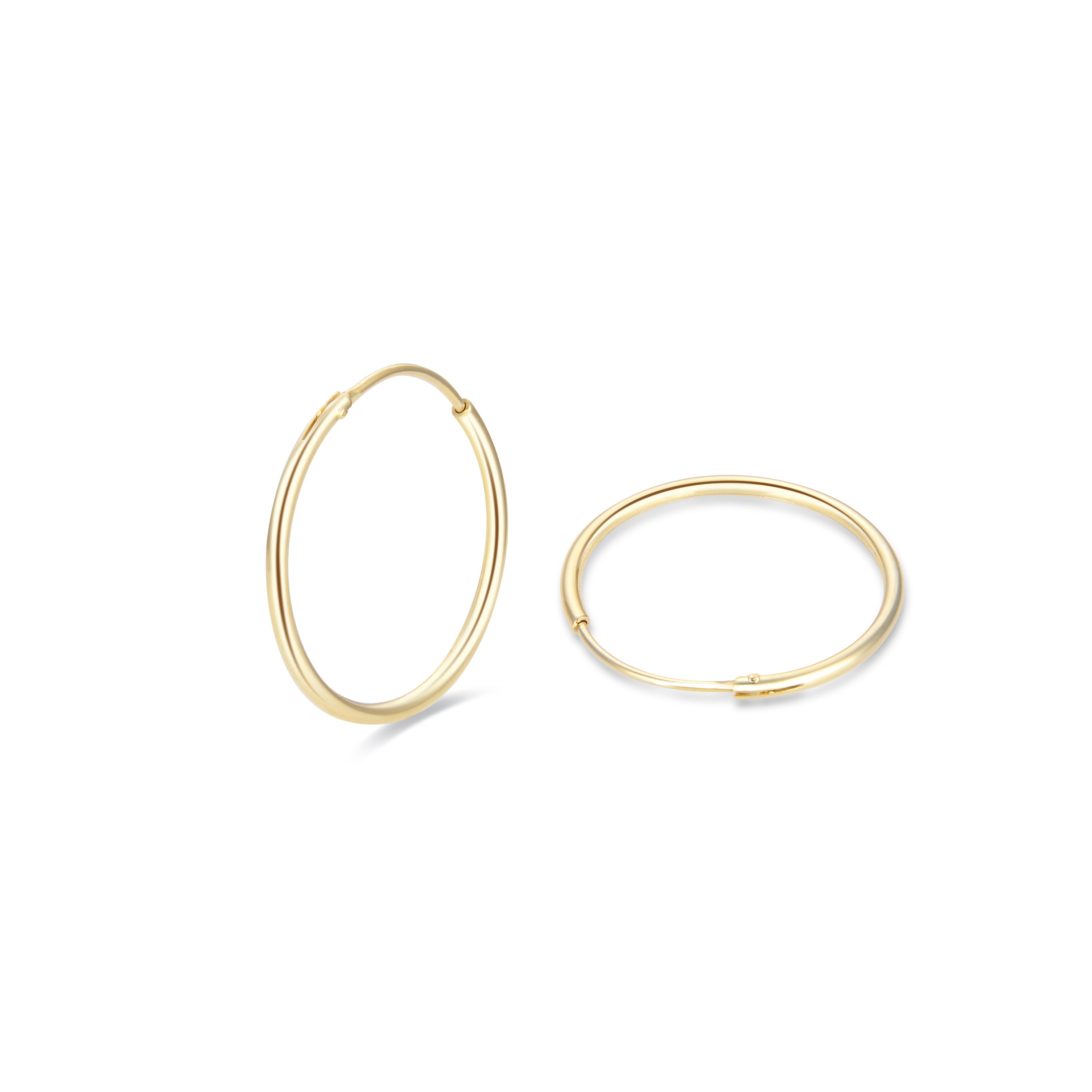 925 Sterling Silver 20mm Earrings with 18K Yellow Gold Finish - Essential