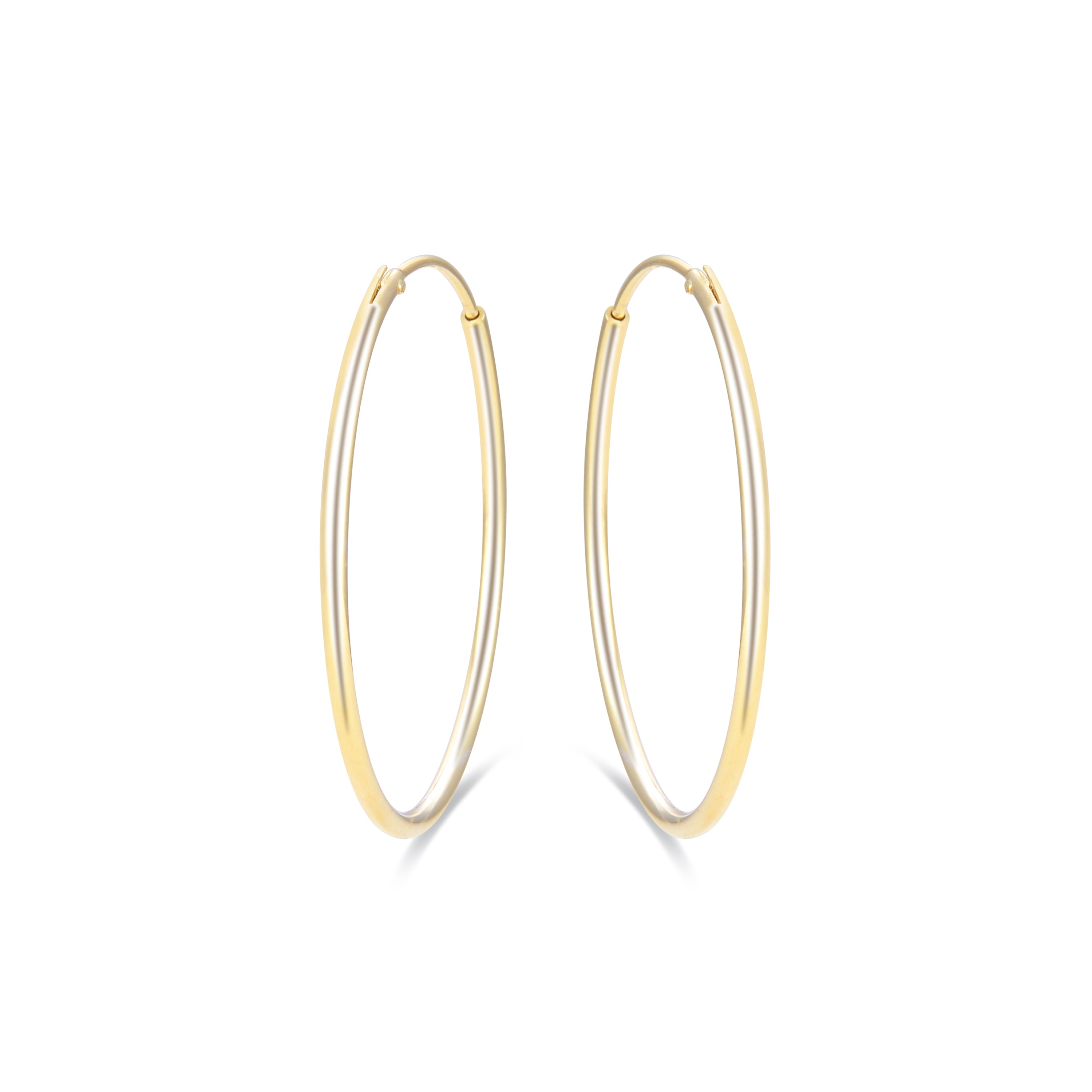925 Sterling Silver 30mm 18K Yellow Gold Plated Hoop Earrings - Essential