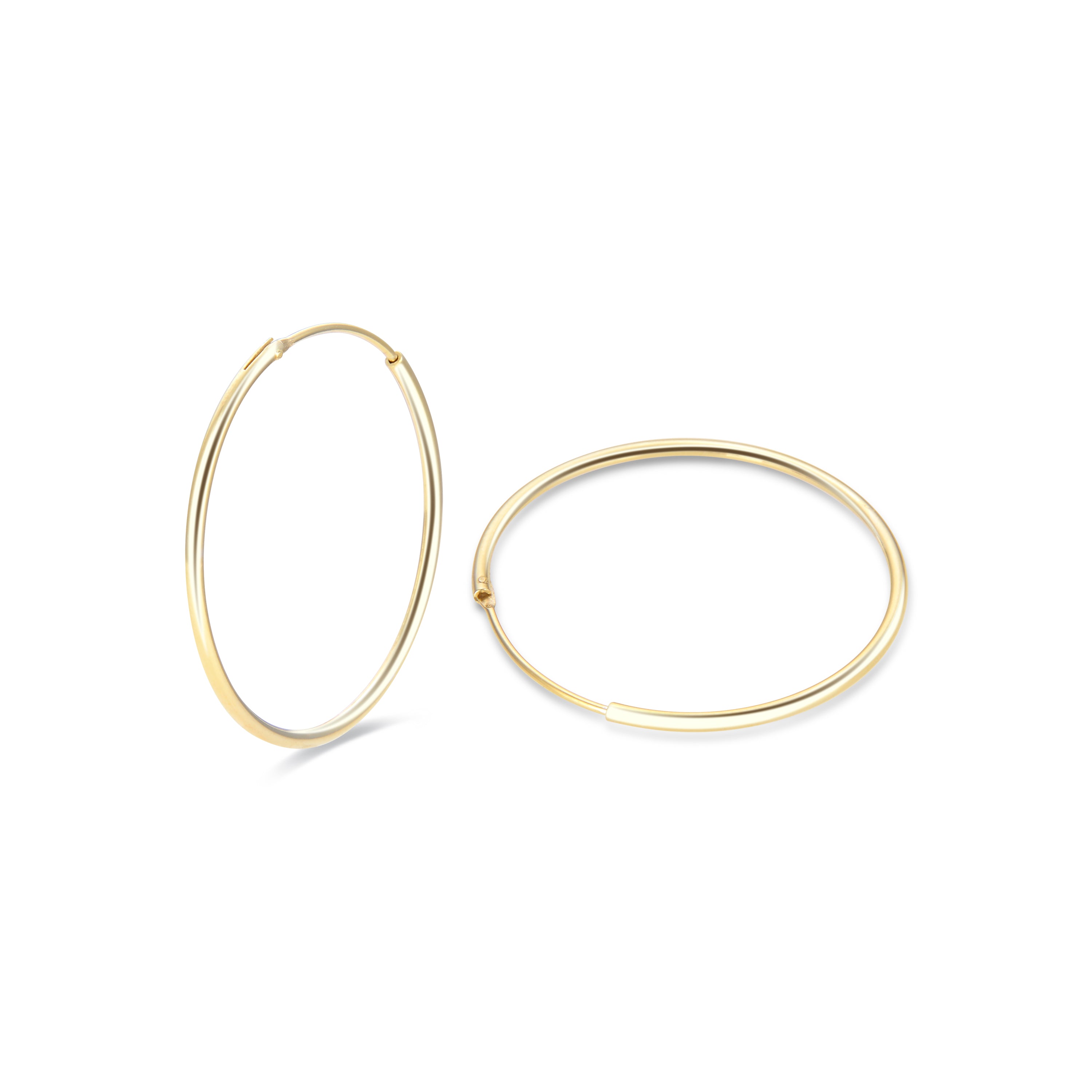 925 Sterling Silver 30mm 18K Yellow Gold Plated Hoop Earrings - Essential