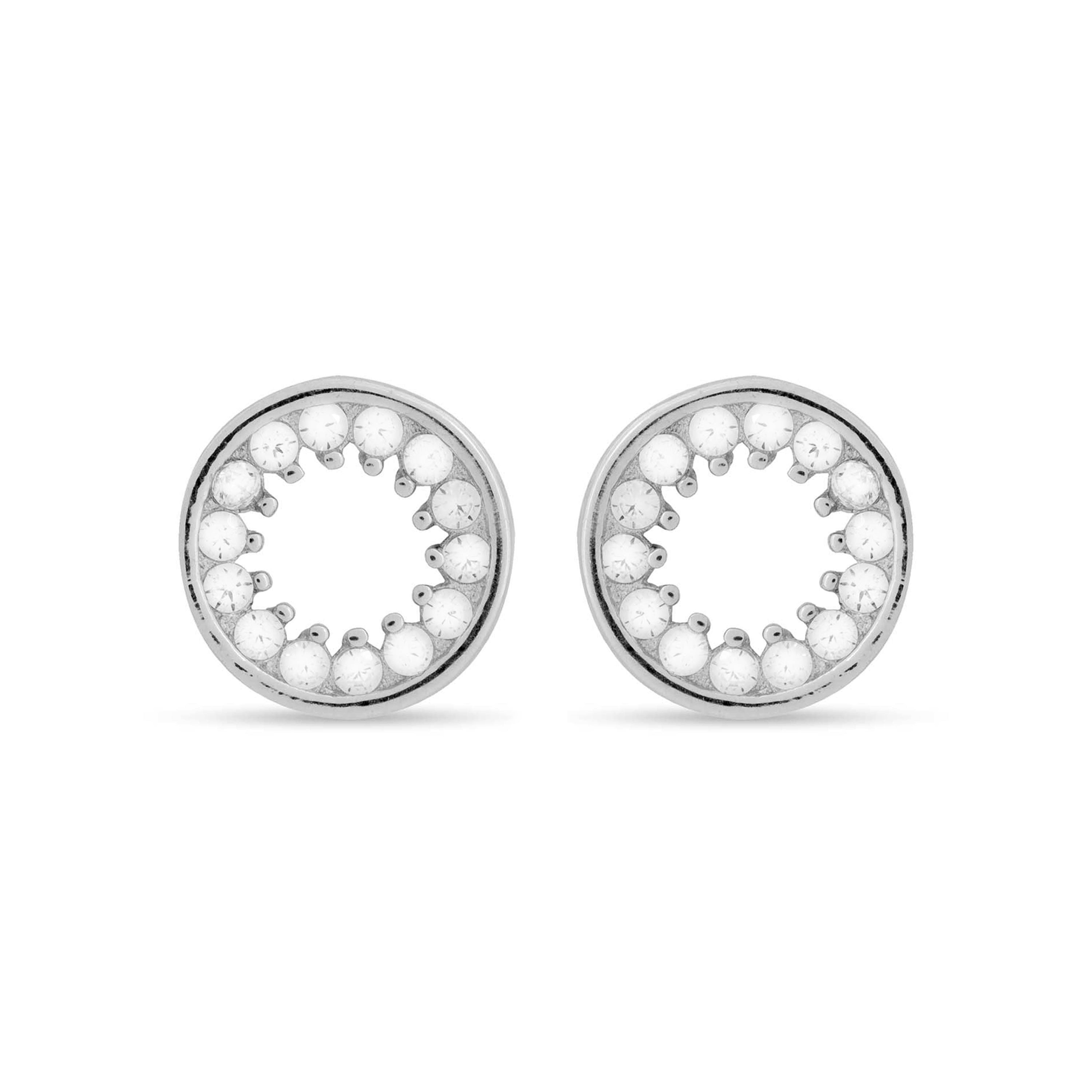 925 Sterling Silver Earrings with Rhodium-Plated Brilliant Zirconia - Essential