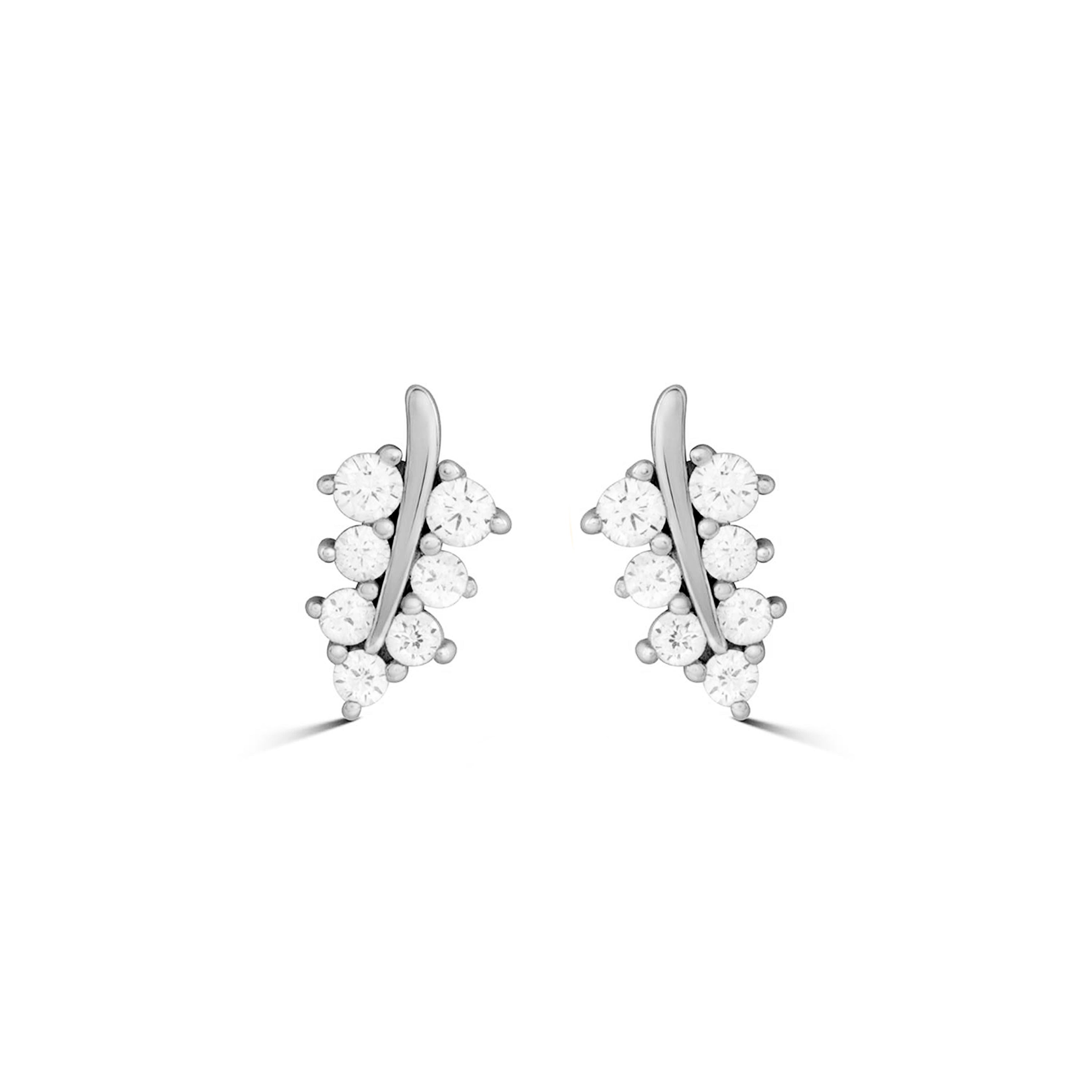 925 Sterling Silver Earrings with Rhodium-Plated Brilliant Zirconia - Kuenia