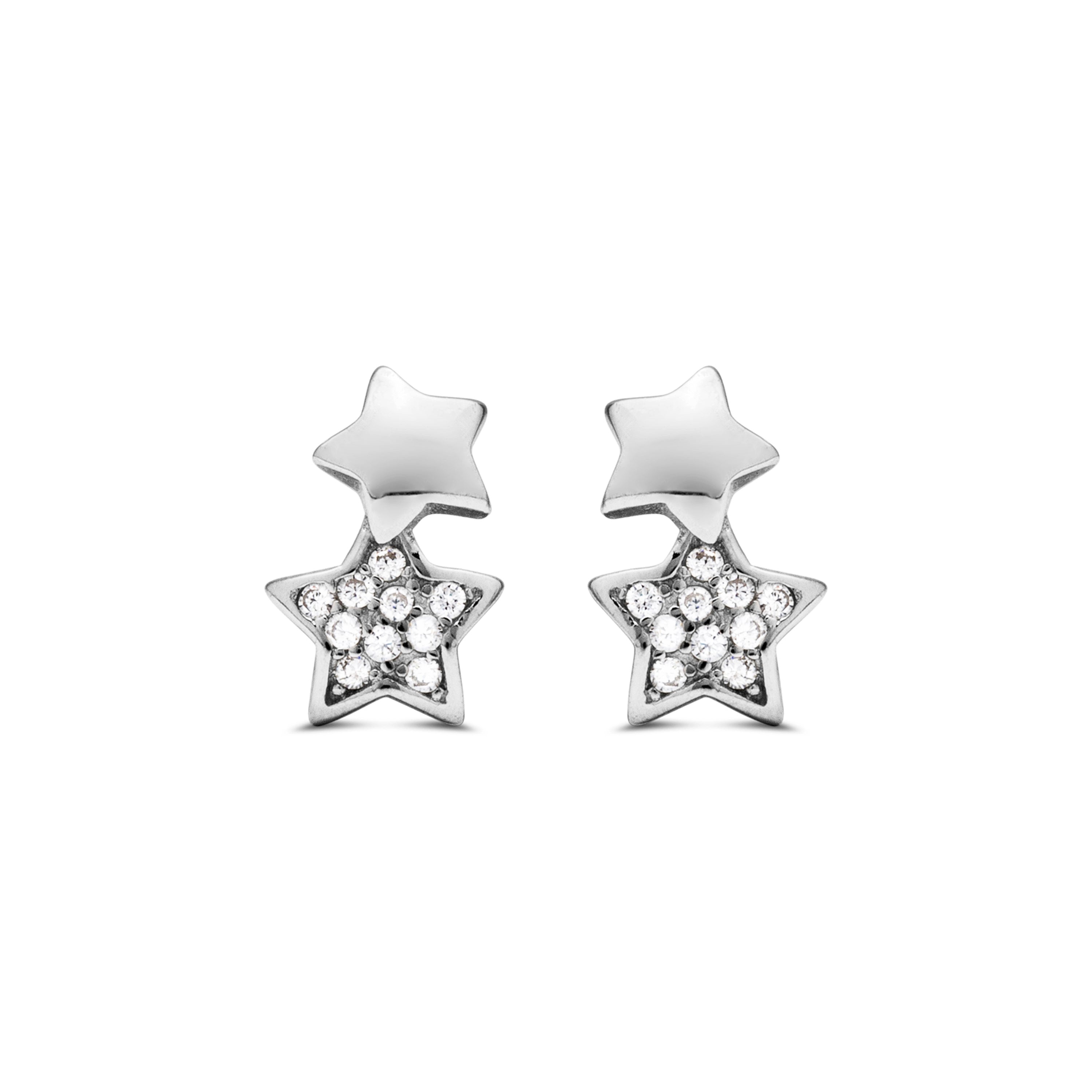 925 Sterling Silver Earrings with Rhodium-Plated Brilliant Zirconia - Lili