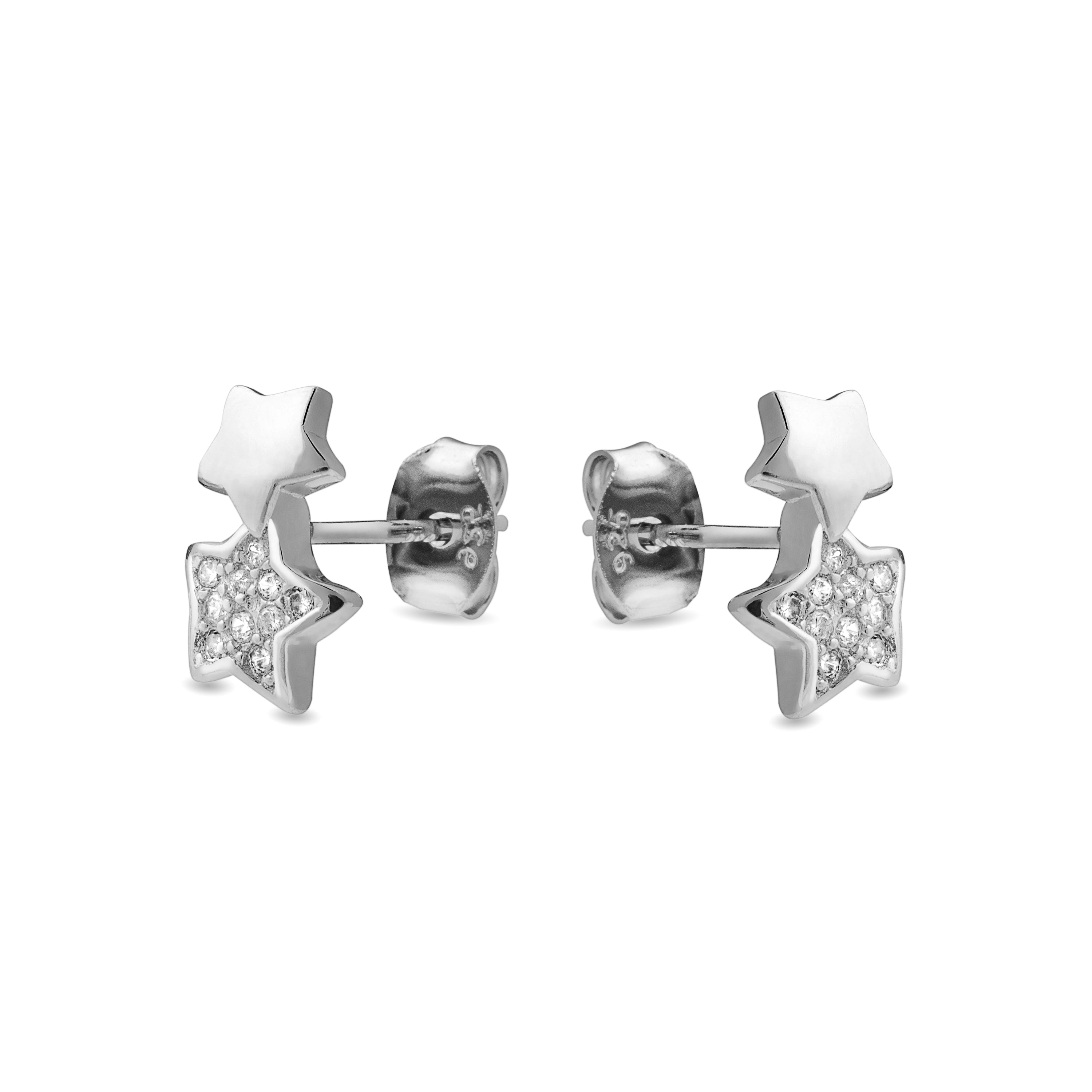 925 Sterling Silver Earrings with Rhodium-Plated Brilliant Zirconia - Lili