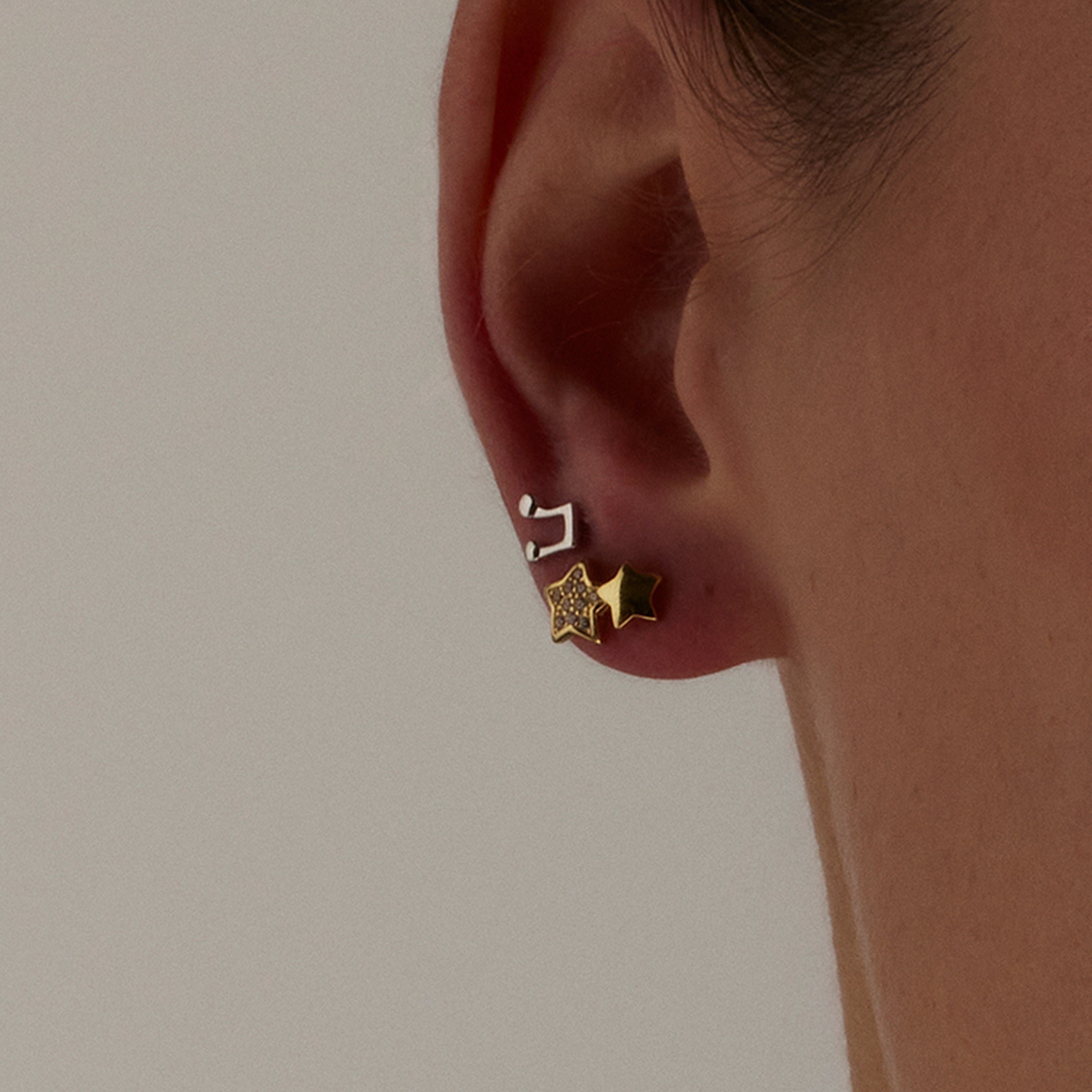 925 Sterling Silver Earrings with Brilliant Zirconia Finished in 18K Yellow Gold - Lili