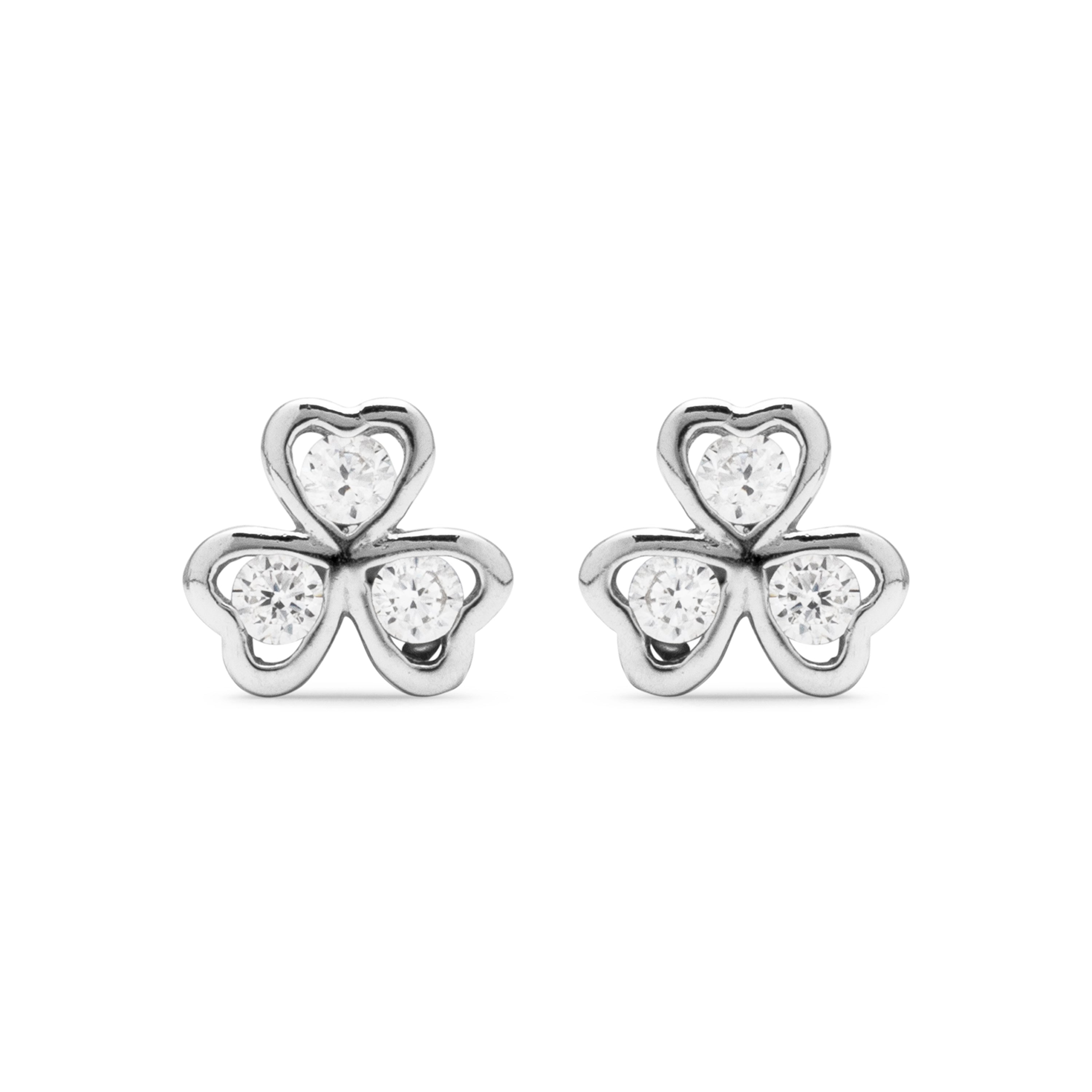 925 Sterling Silver Earrings with Rhodium-Plated Brilliant Zirconia - Rine