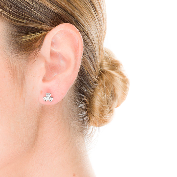 925 Sterling Silver Earrings with Rhodium-Plated Brilliant Zirconia - Rine