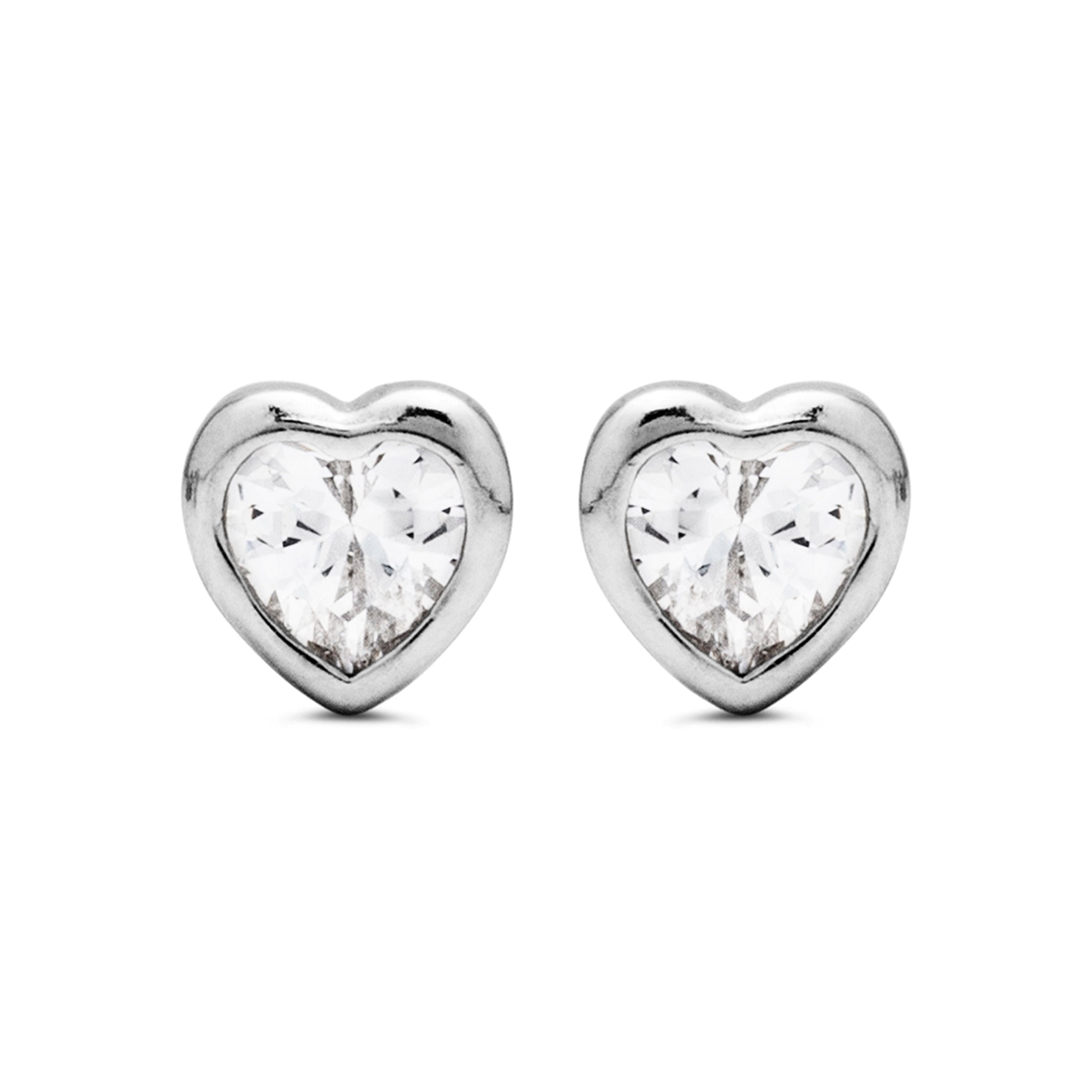 925 Sterling Silver Earrings with Sparkling Zirconia, Rhodium Finish - Goth