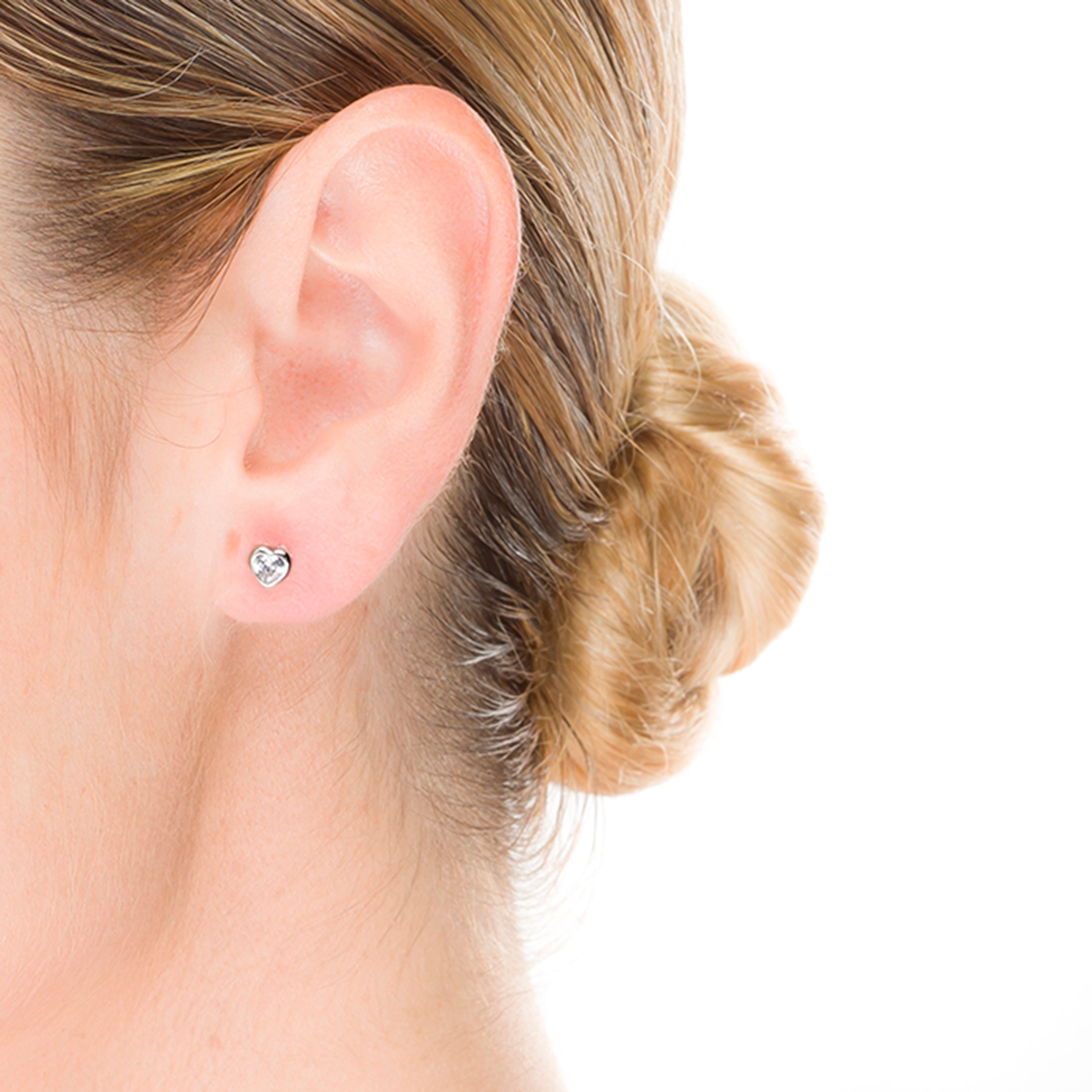 925 Sterling Silver Earrings with Sparkling Zirconia, Rhodium Finish - Goth