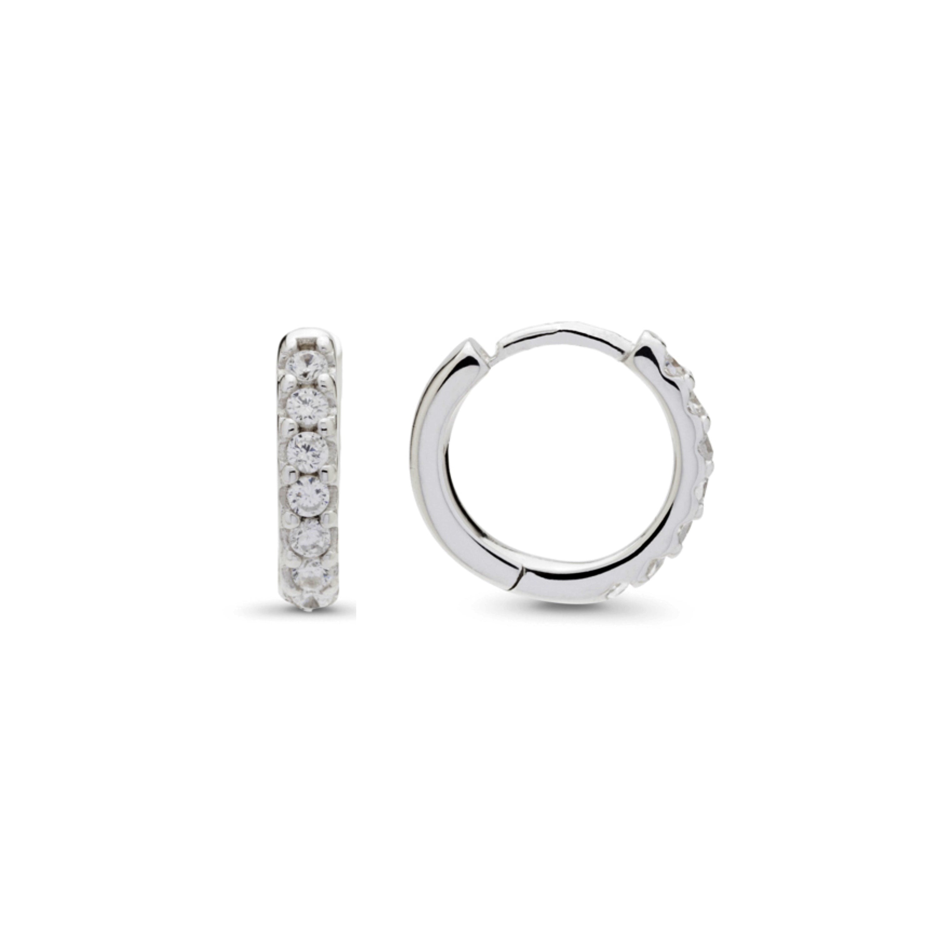 925 Sterling Silver Earrings with Rhodium-Plated Brilliant Zirconia - Leofcar