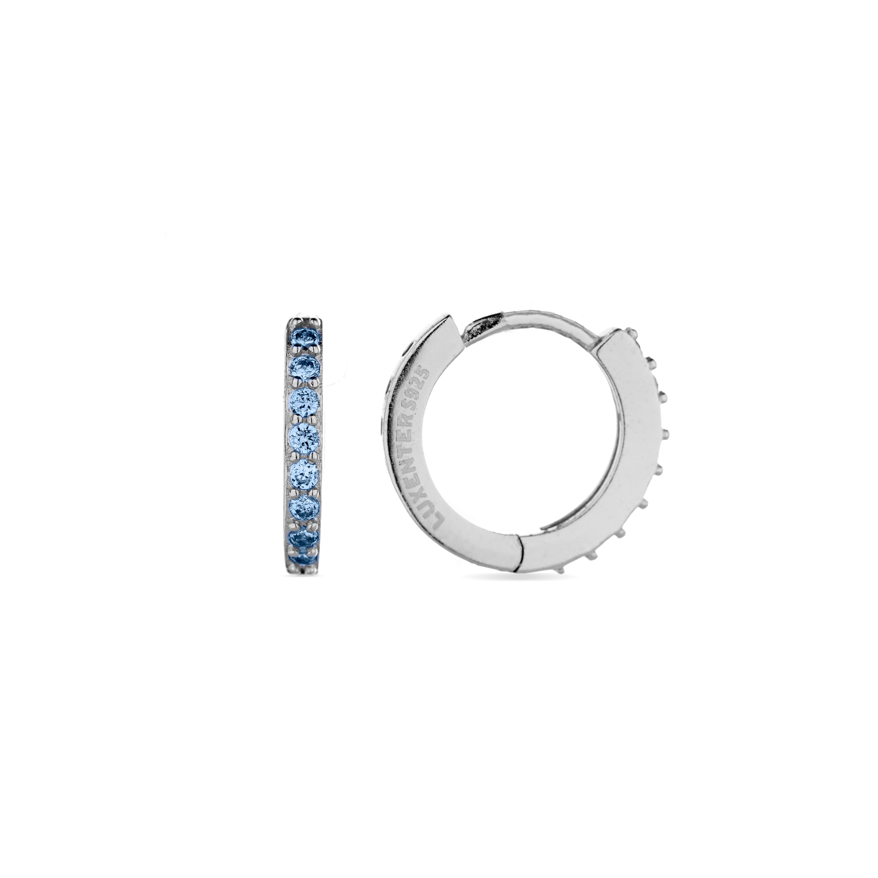 Pendientes de Plata de Ley 925 con Circonita Topacio Azul acabados en rodio - Valarys