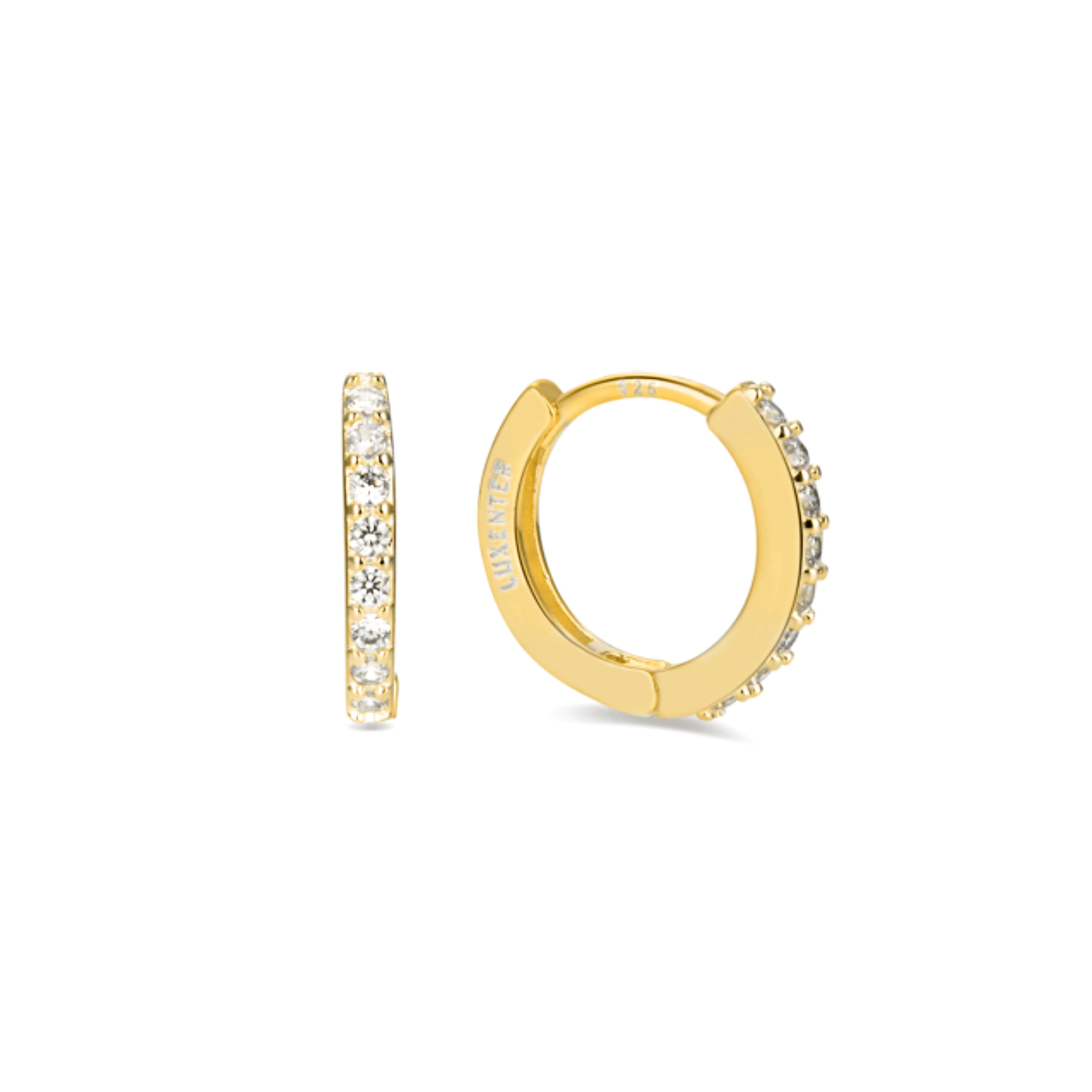 925 Sterling Silver Earrings with Brilliant Zirconia Finished in 18K Yellow Gold - Valarys
