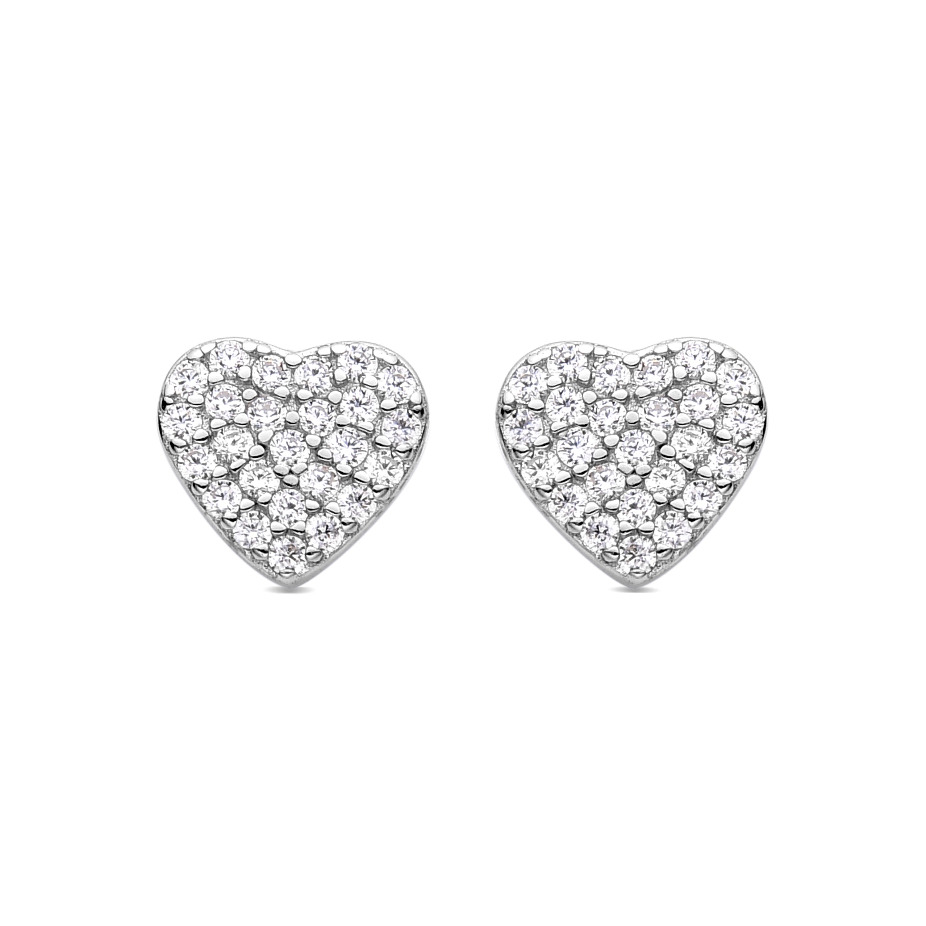 925 Sterling Silver Earrings with Rhodium-Plated Brilliant Zirconia - Nifan
