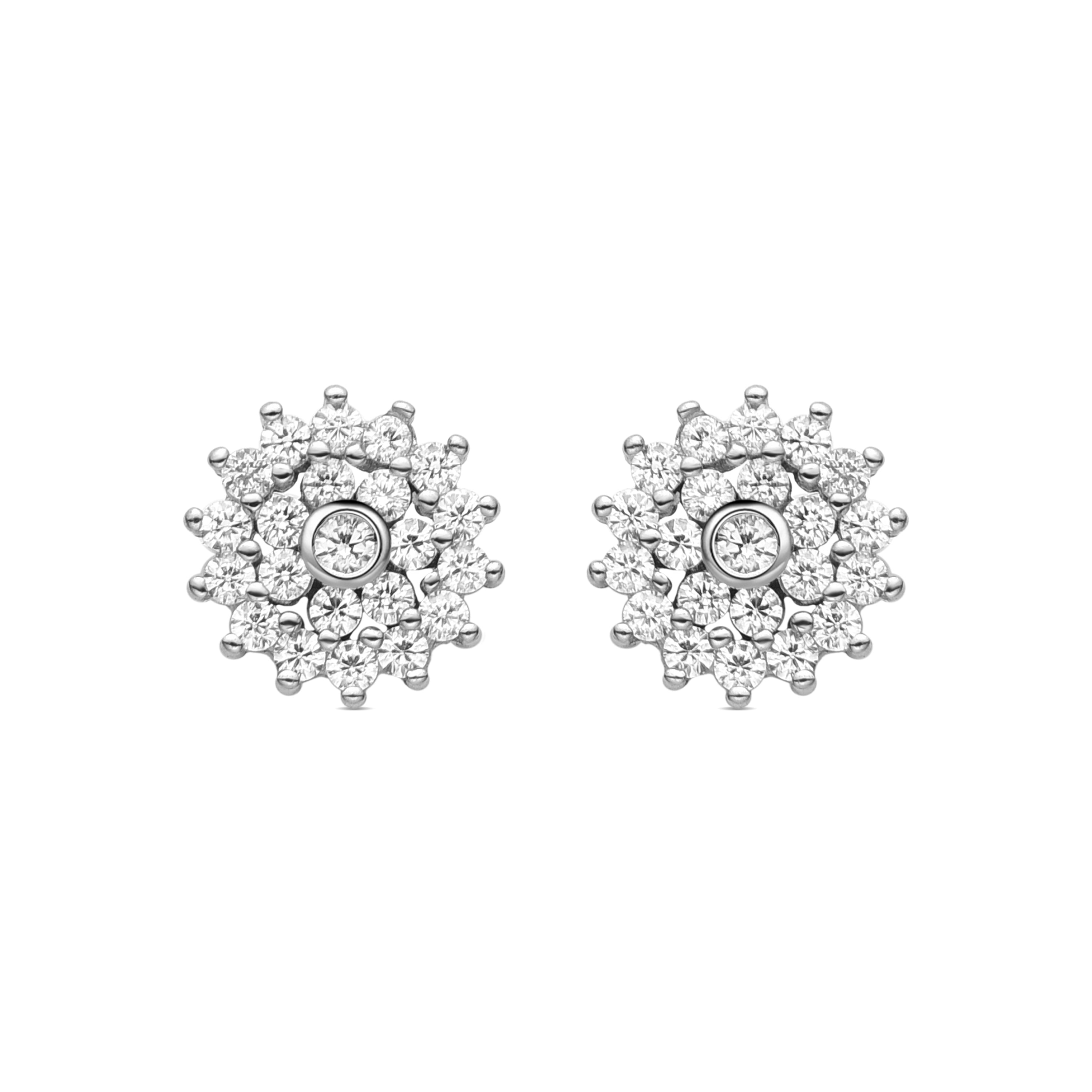 925 Sterling Silver Earrings with Rhodium-Plated Brilliant Zirconia - Maliai
