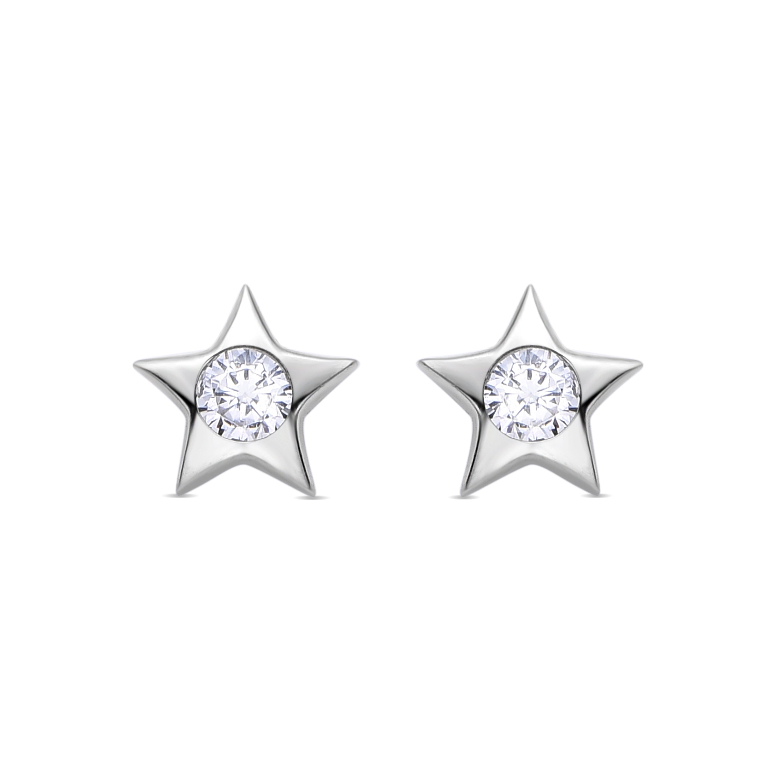 925 Sterling Silver Earrings with Rhodium-Plated Brilliant Zirconia - Ryshe