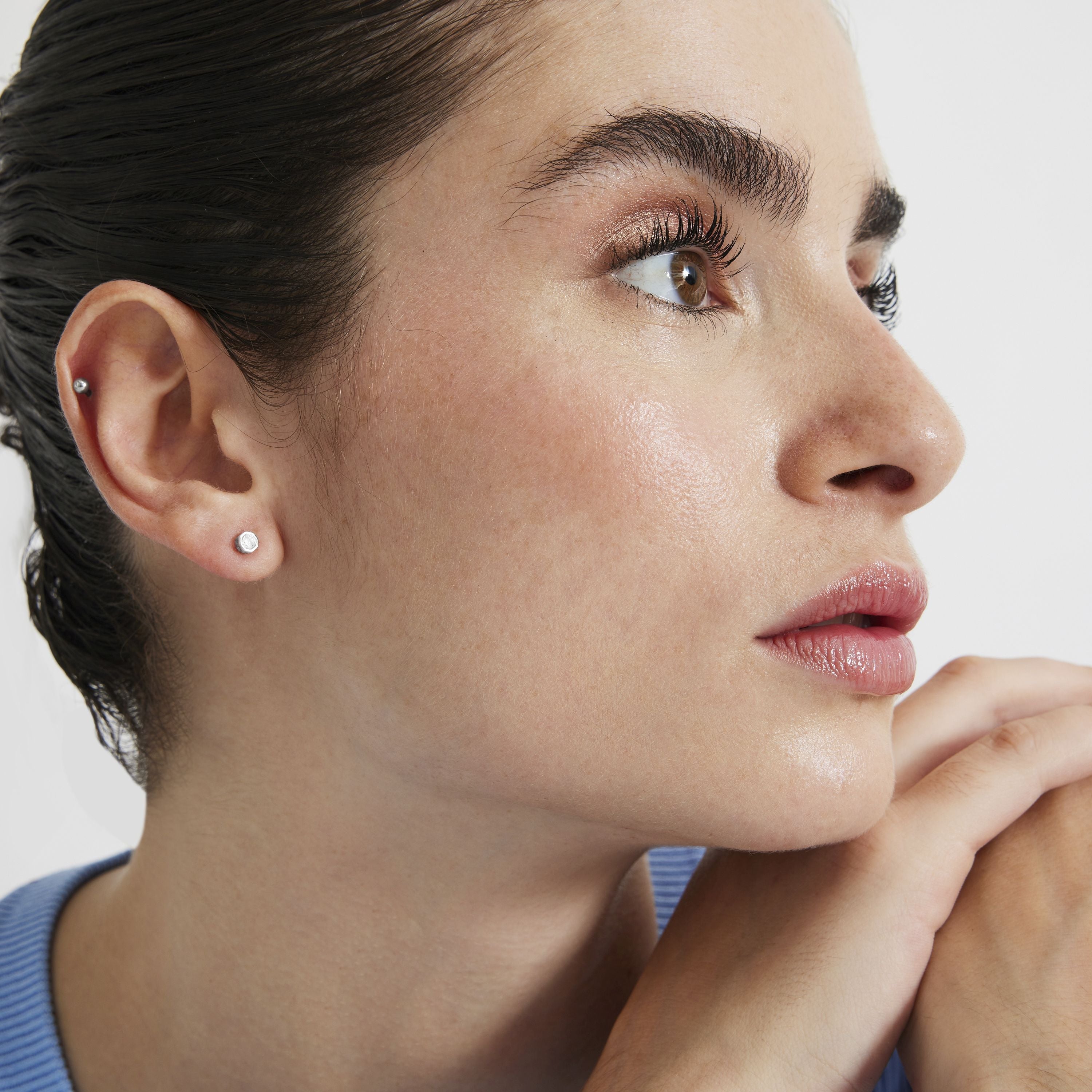 925 Sterling Silver Earrings with Rhodium-Plated Brilliant Zirconia - Addaf