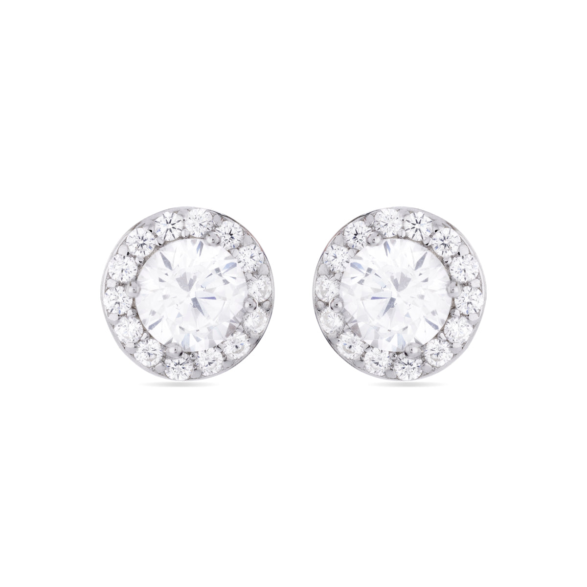 925 Sterling Silver Earrings with Rhodium-Plated Brilliant Zirconia - Miryon